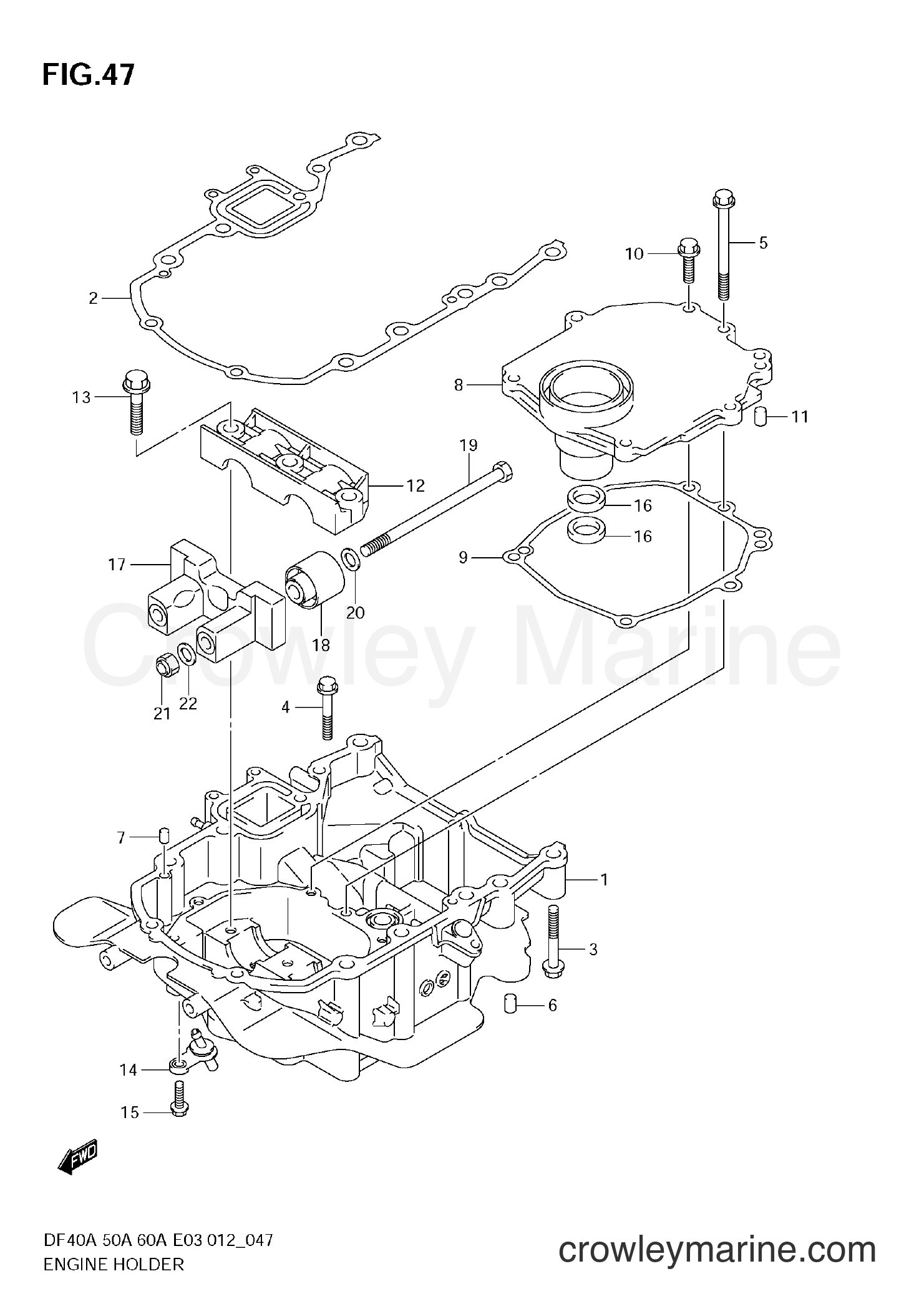 Suzuki Marine DF50A 210001~ - ENGINE HOLDER (DF60A E3)