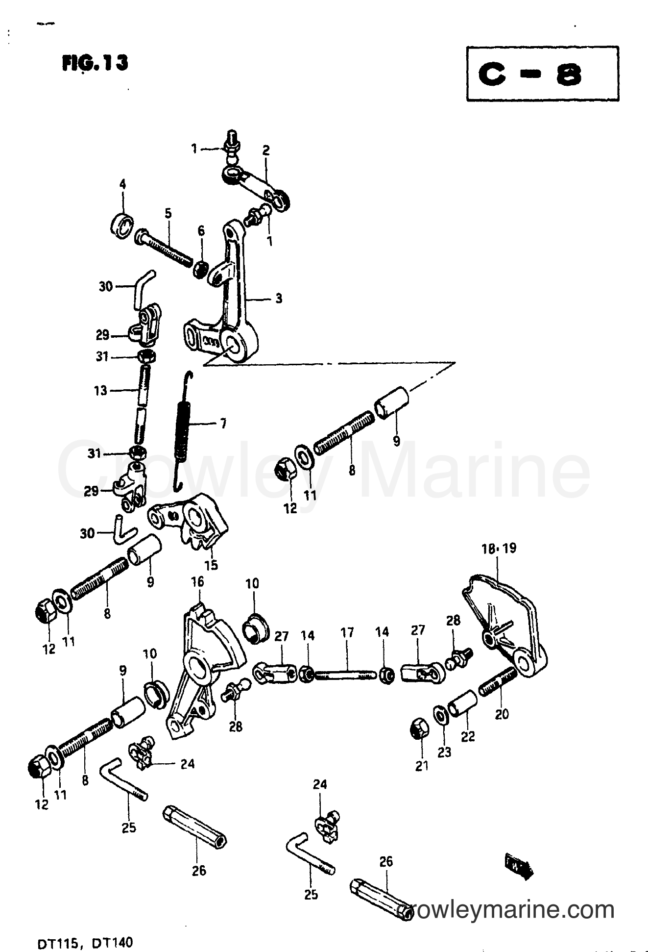 Suzuki Marine DT115 - THROTTLE LINK (MODEL VZ)