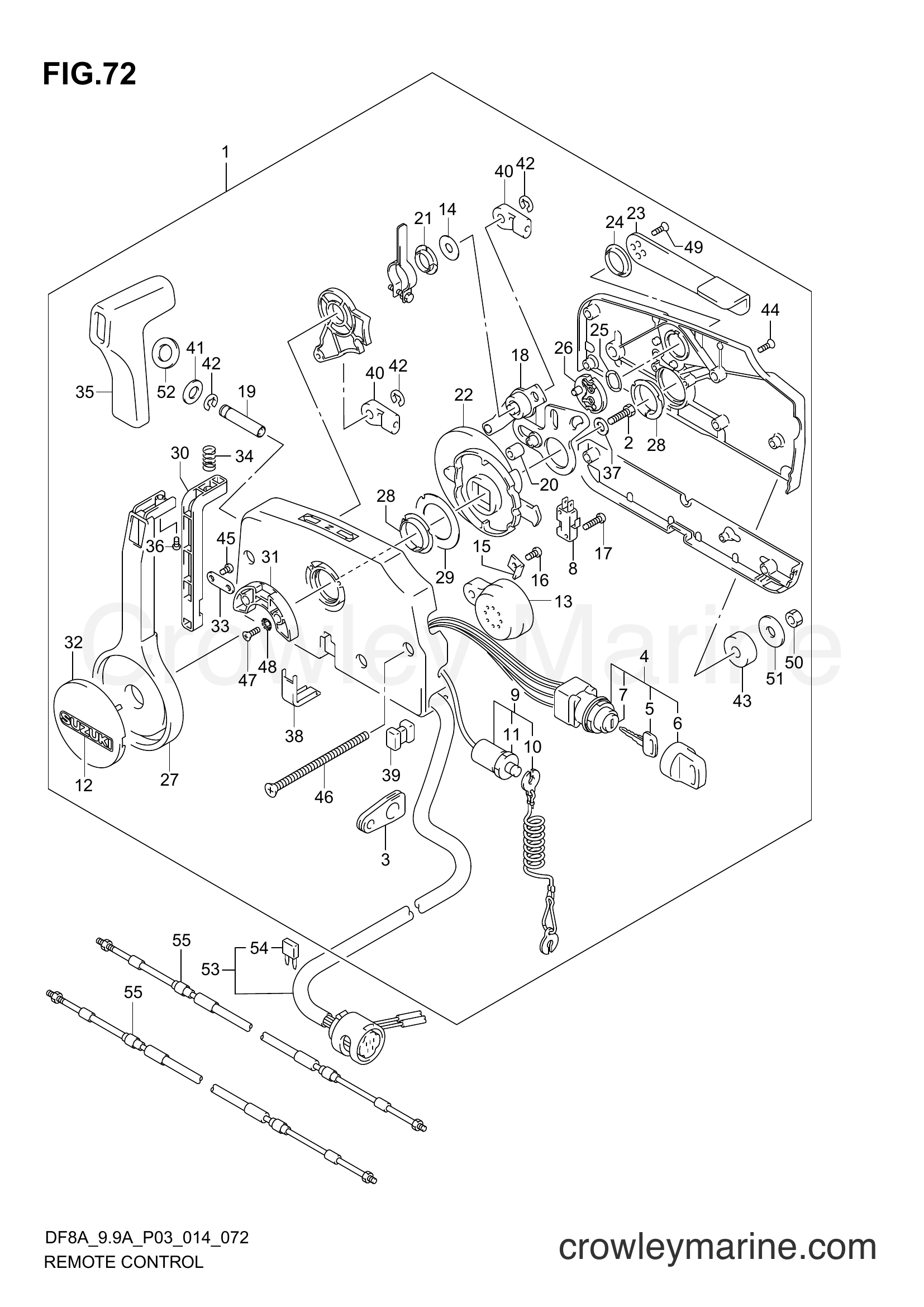 Suzuki Marine DF8A 410001~ - REMOTE CONTROL (DF9,9AR P03)
