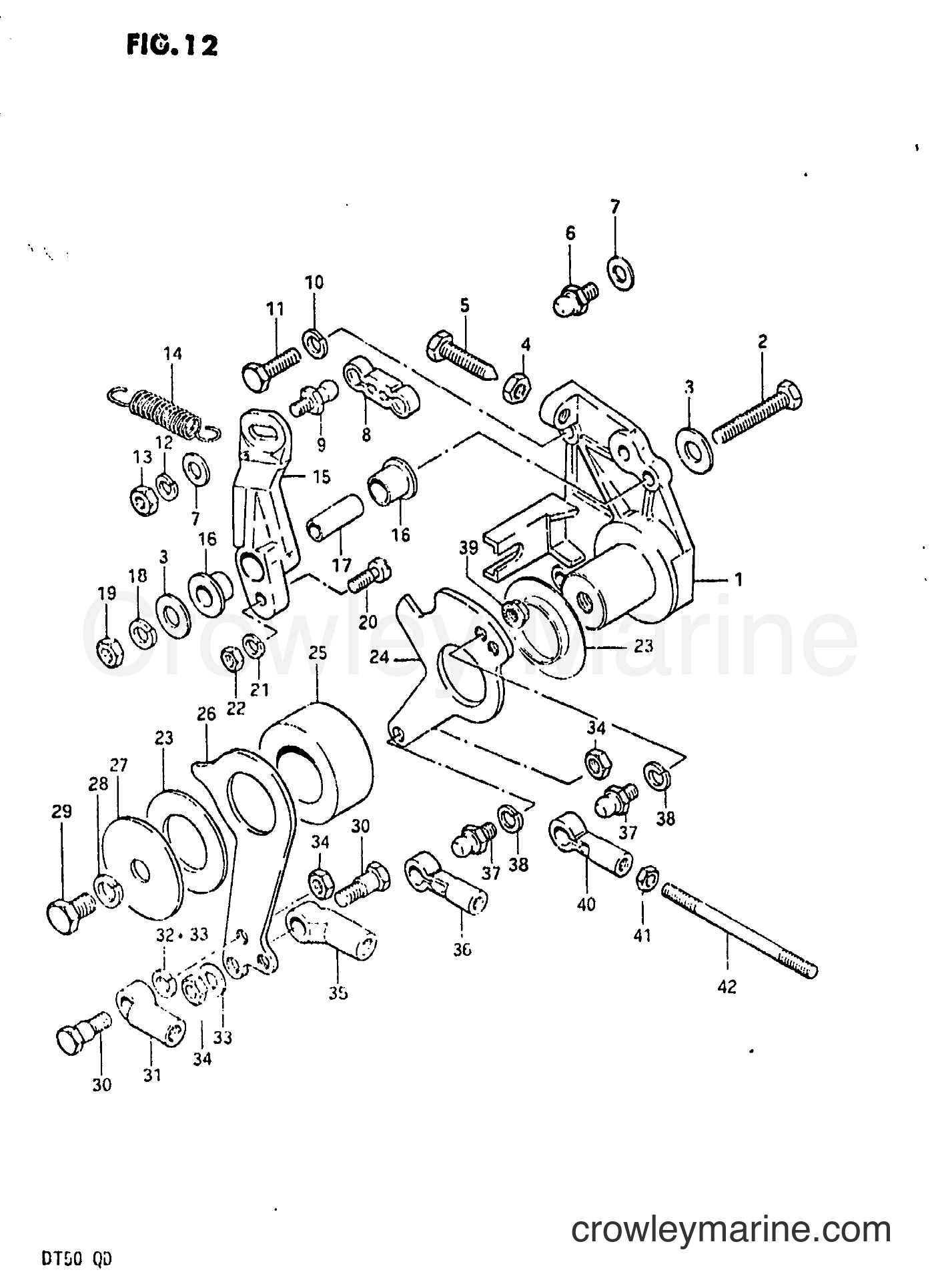 Suzuki Marine DT50 - THROTTLE / CLUTCH CONTROL