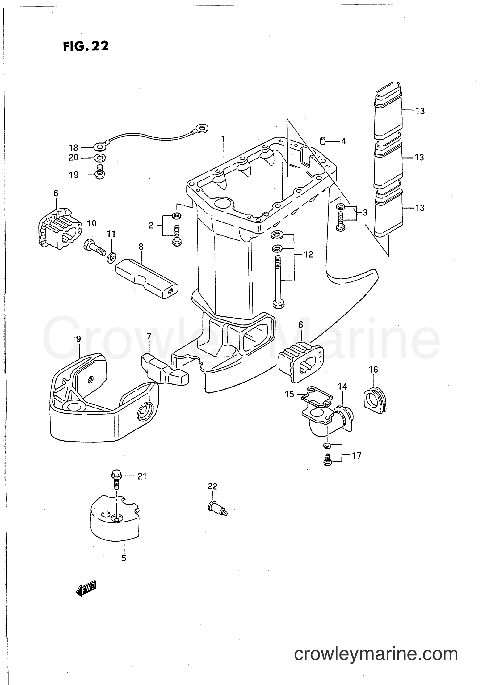 Suzuki Marine PU140 - DRIVESHAFT HOUSING