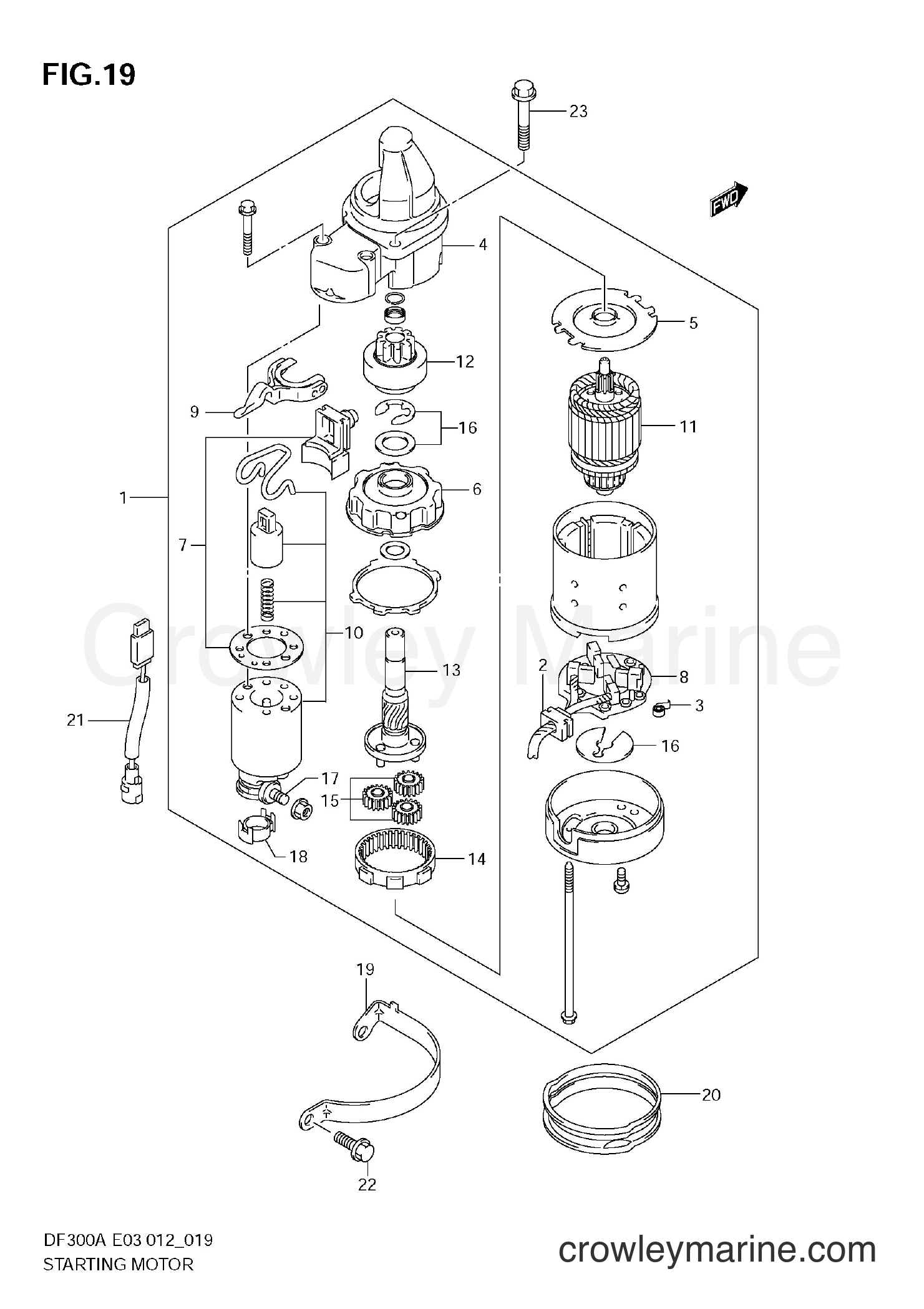 Suzuki Marine DF300AP 30002 - STARTING MOTOR