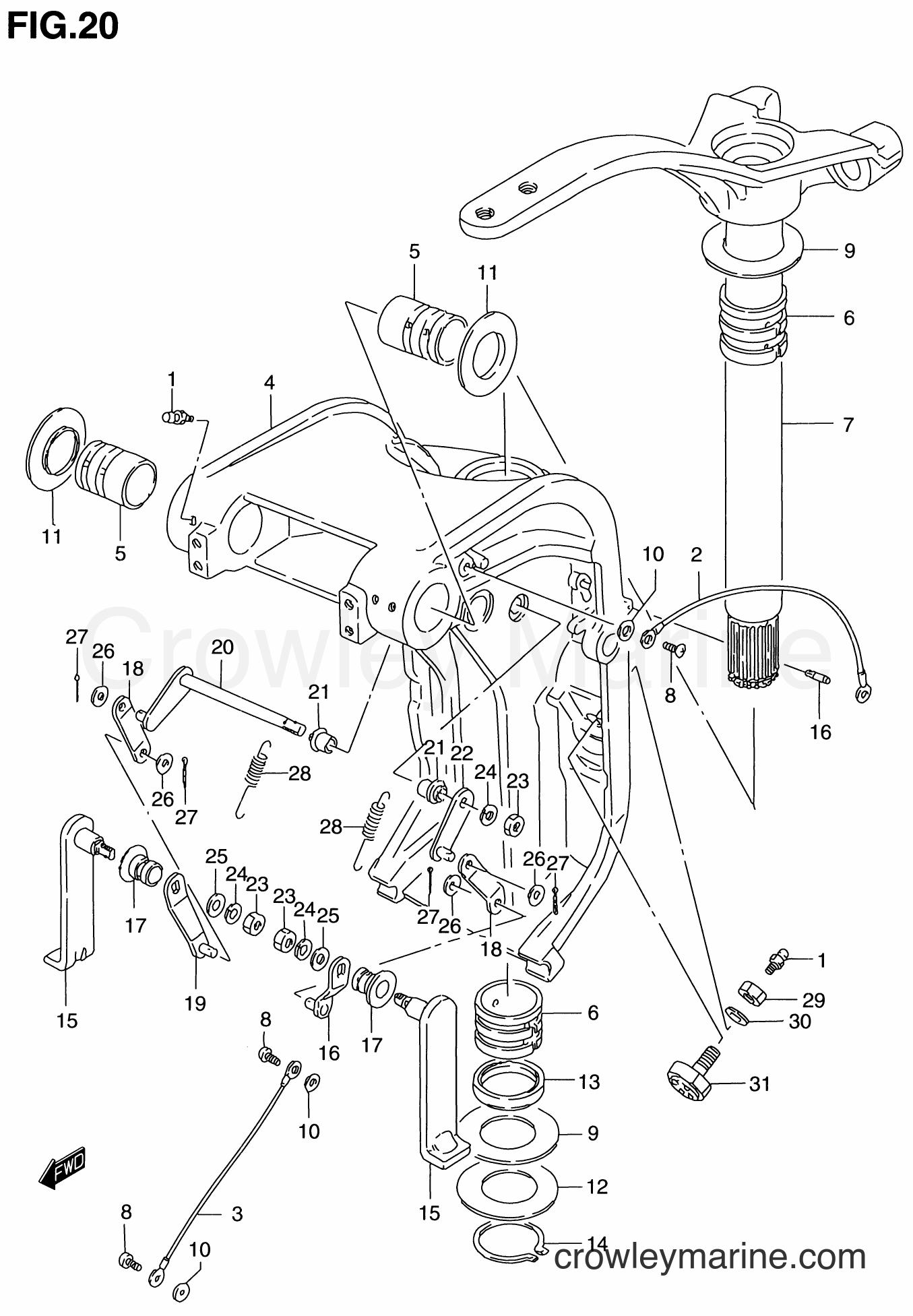 Suzuki Marine DT90 - SWIVEL BRACKET