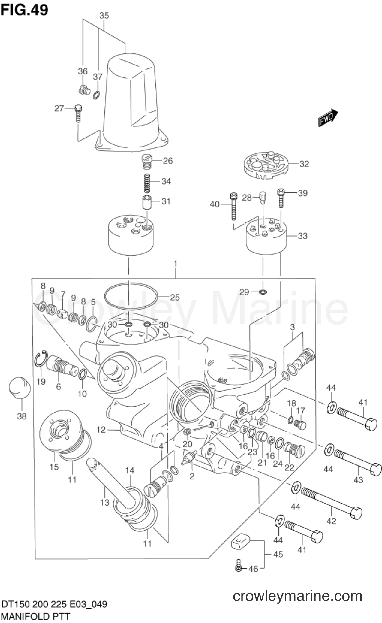 Suzuki Marine DT200G - MANIFOLD PTT