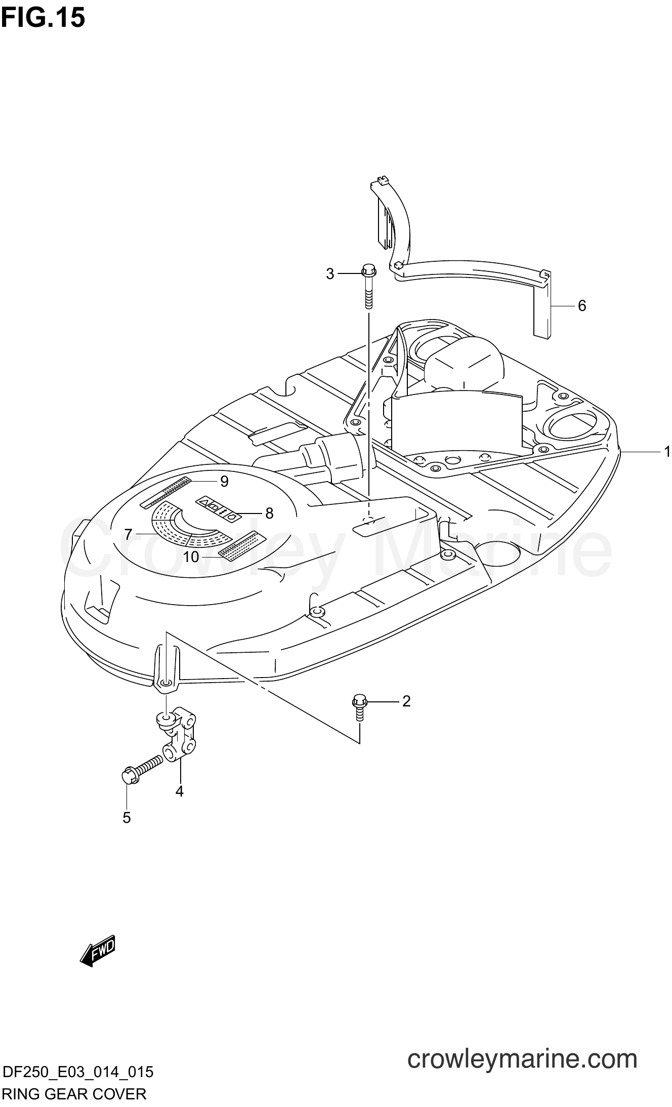 Suzuki Marine DF200 410001~ - RING GEAR COVER