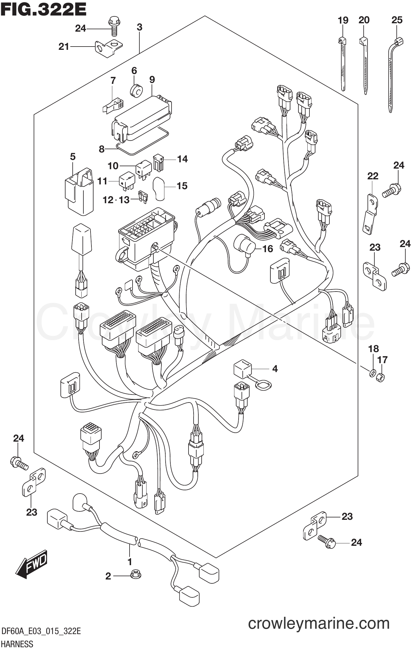 Suzuki Marine DF40AT 510001~ - HARNESS (DF60AVT E03)