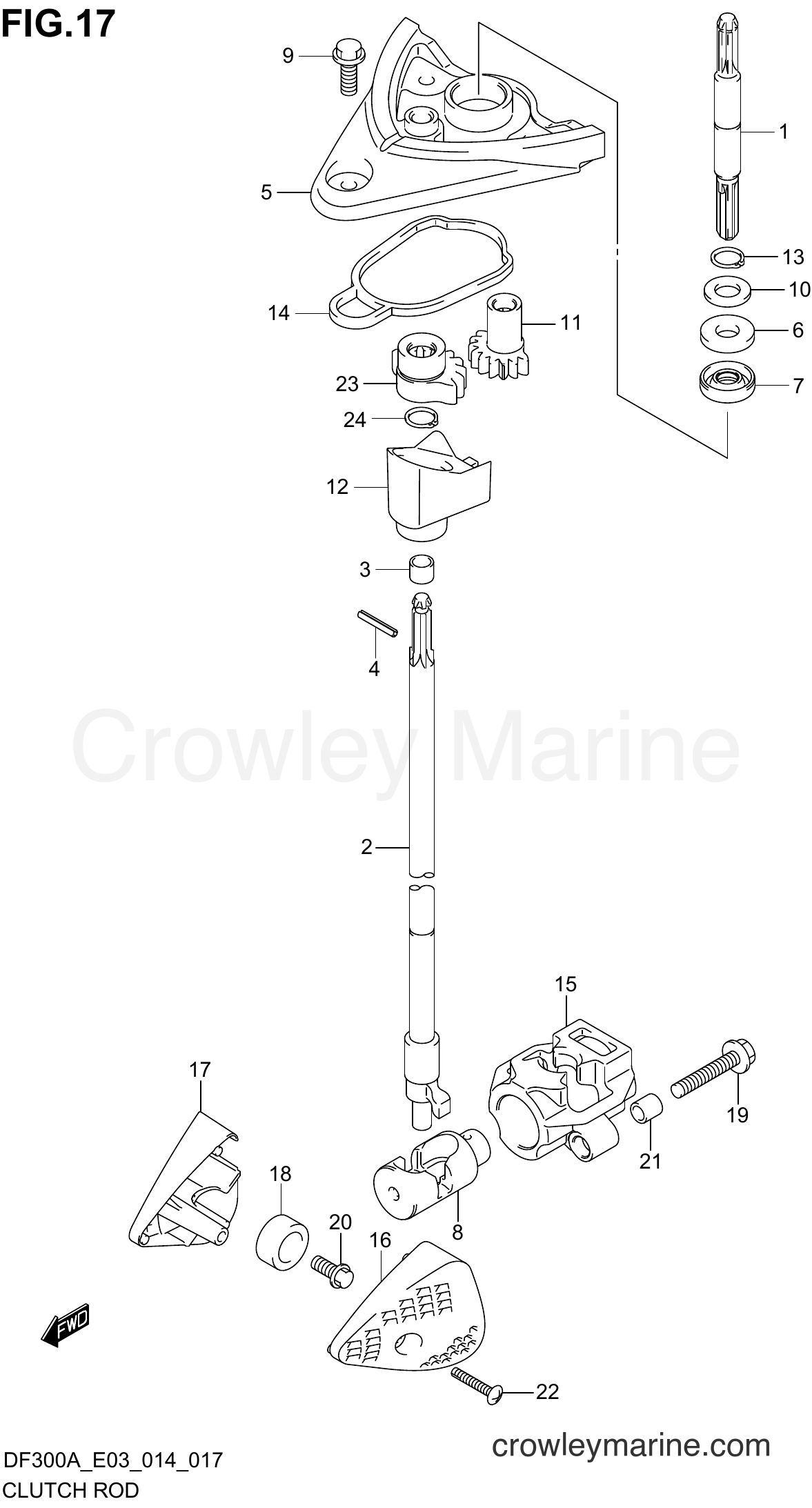 Suzuki Marine DF250AP 410001~ - CLUTCH ROD