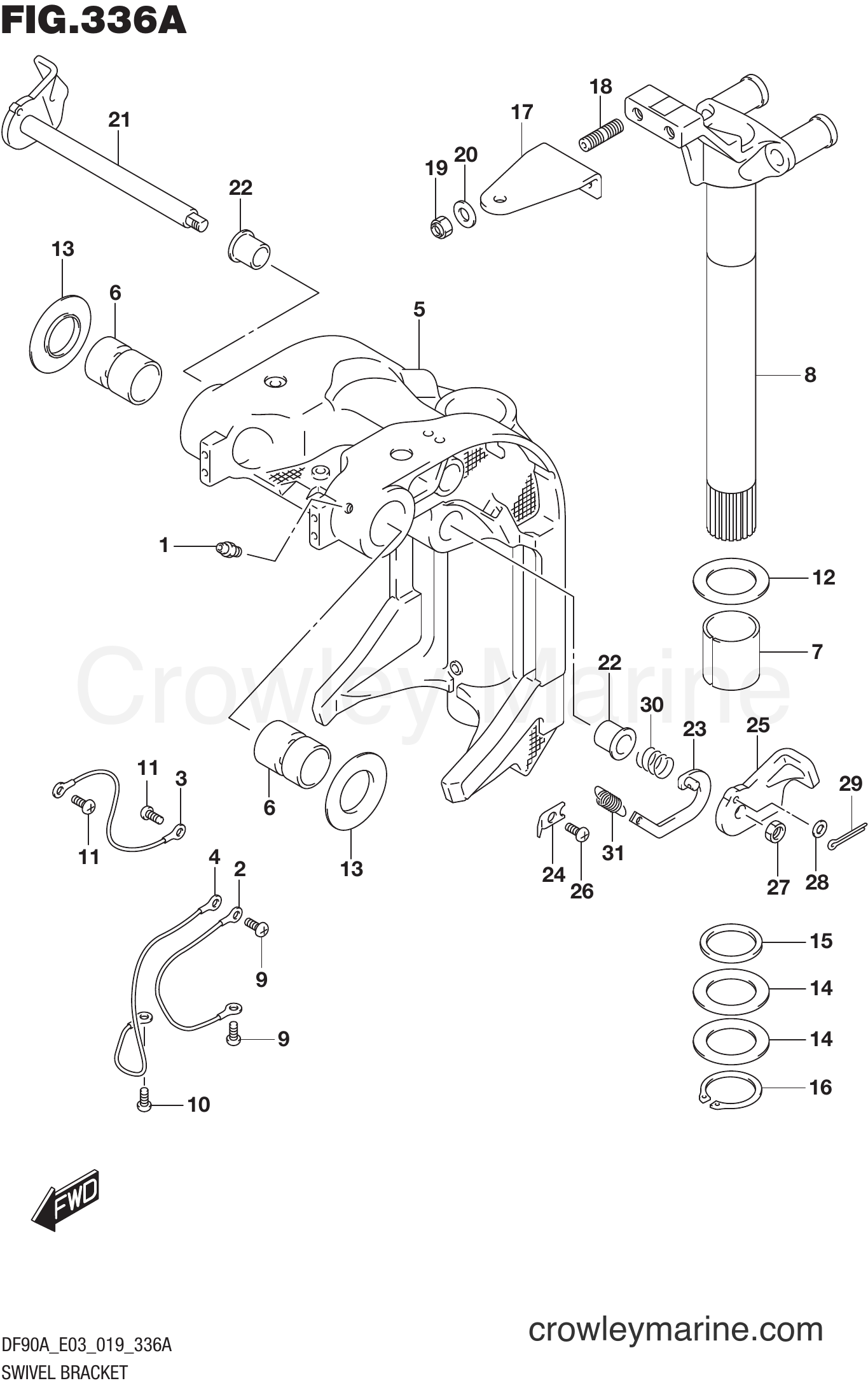 Suzuki Marine DF90A 910001~ - SWIVEL BRACKET