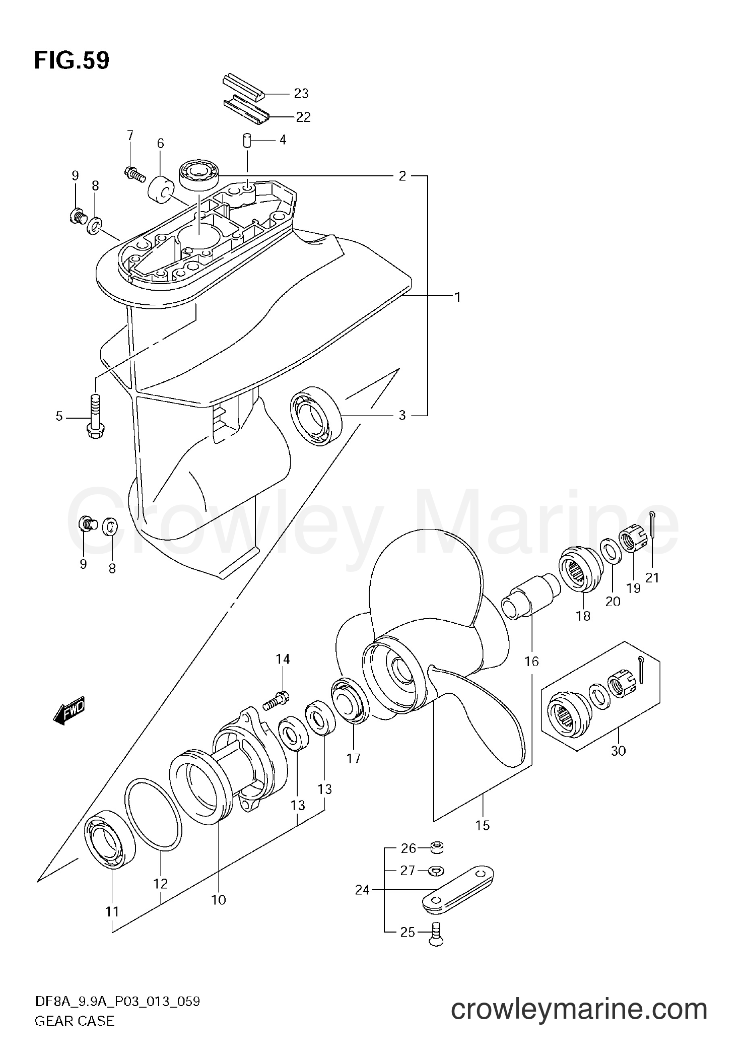 Suzuki Marine DF8A 310001~ - GEAR CASE