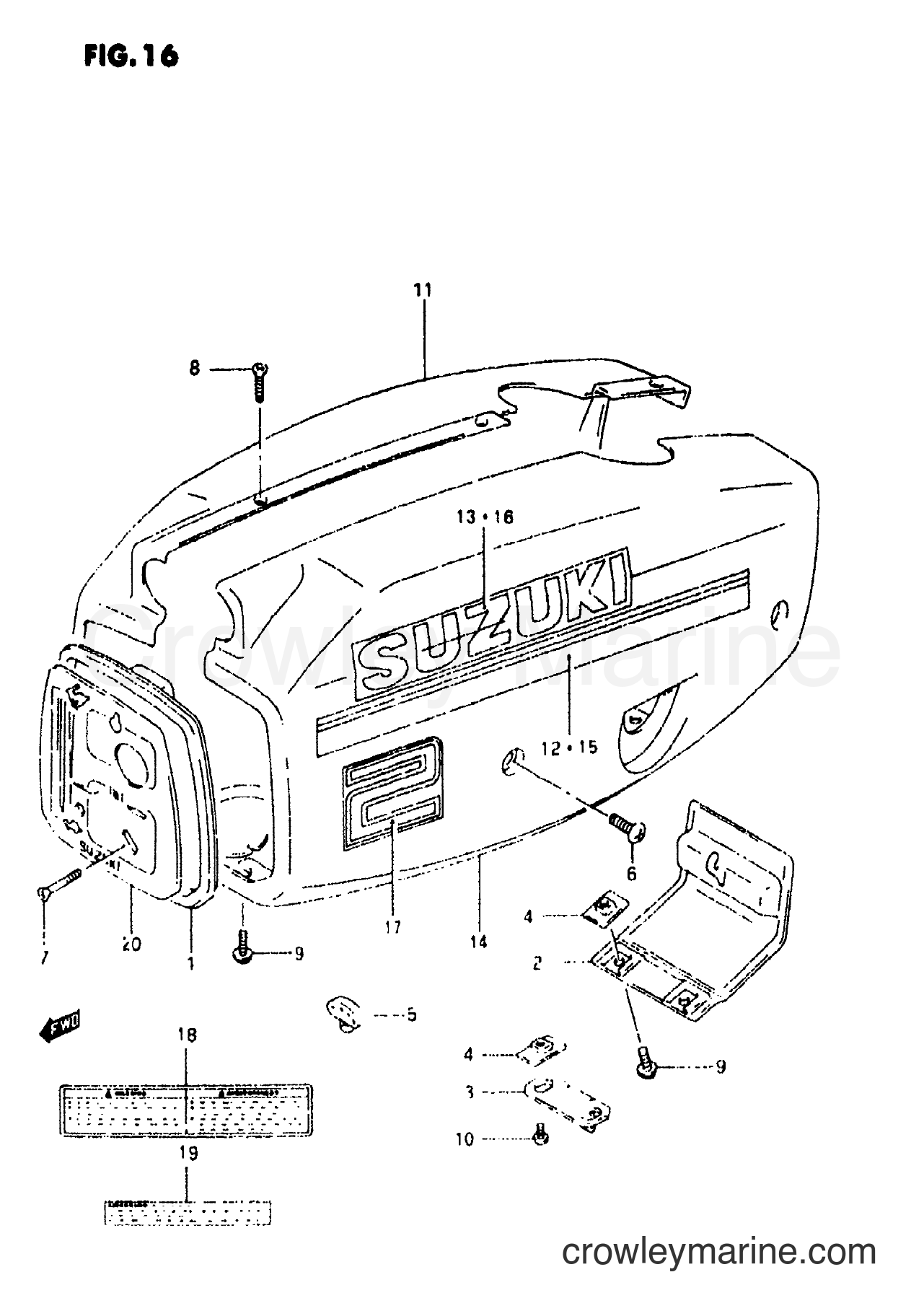 Suzuki Marine DT2.2 - ENGINE COVER (MODEL :94-96)