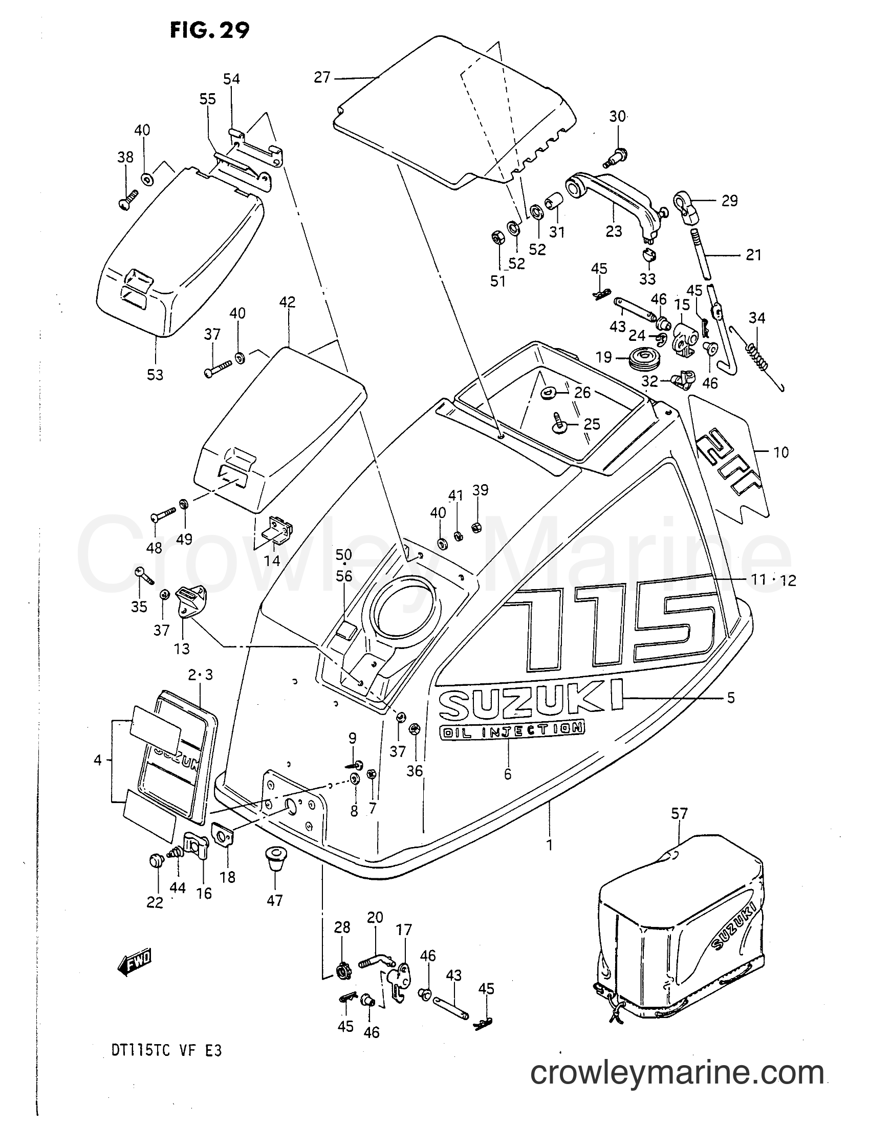 1983 Two-Stroke Outboard 115 - DT115 - ENGINE COVER