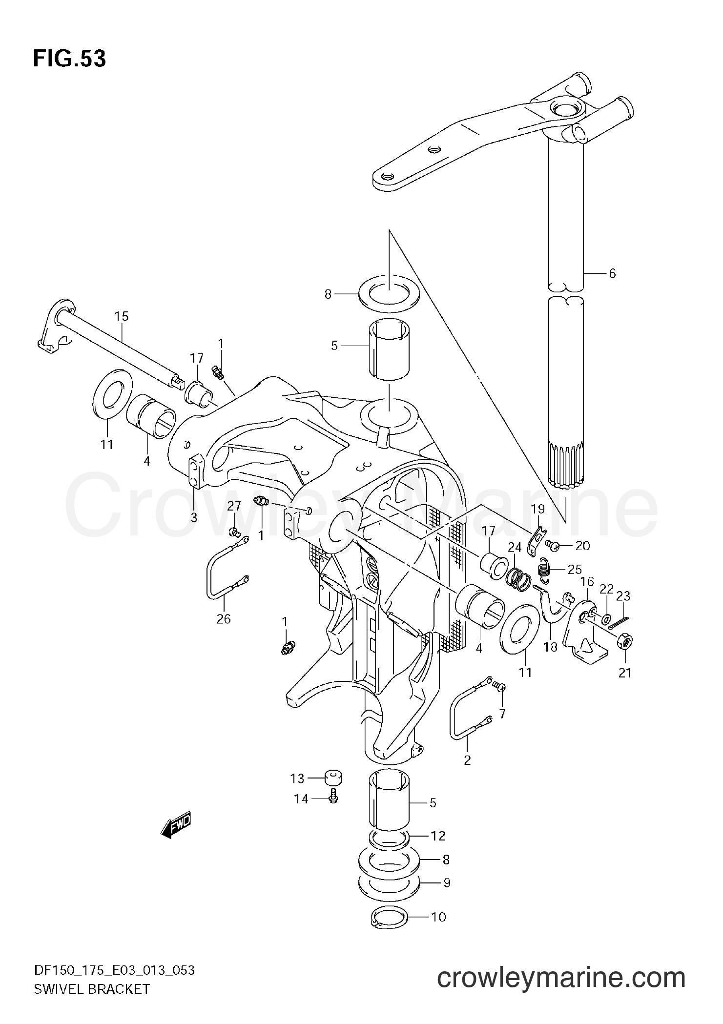 Suzuki Marine DF175 310001~ - SWIVEL BRACKET (DF150T E3)