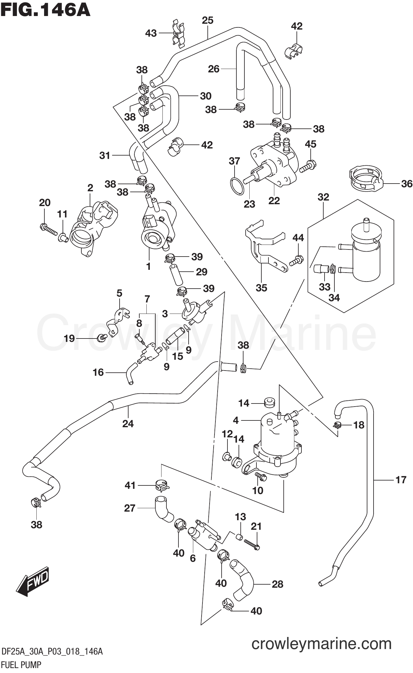 Suzuki Marine DF25AQH 810001~ - FUEL PUMP