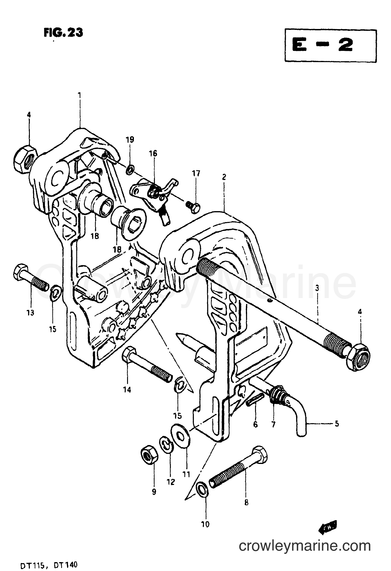 Suzuki Marine DT140 - CLAMP BRACKET