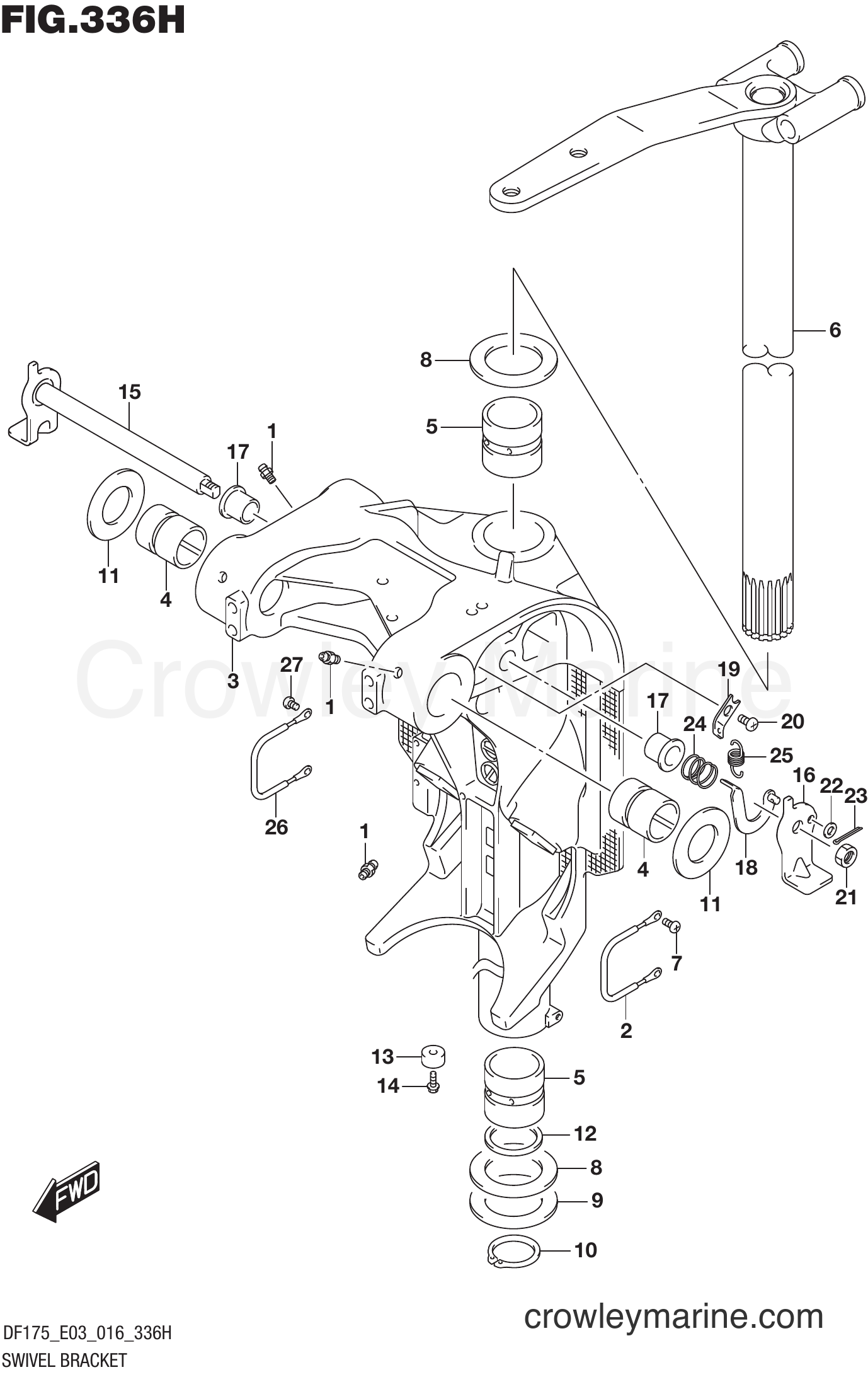 Suzuki Marine DF175ZG 610001~ - SWIVEL BRACKET (DF175ZG E03)