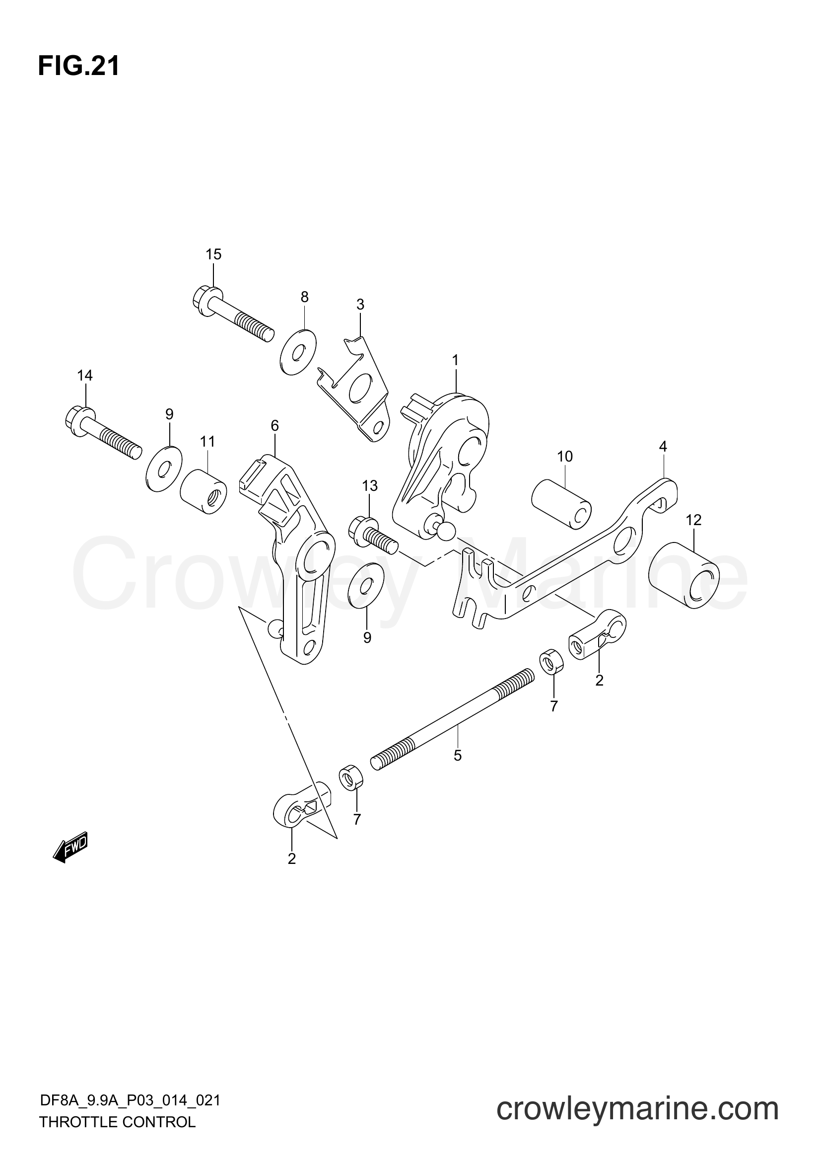 Suzuki Marine DF9.9A 410001~ - THROTTLE CONTROL (DF8A P03)