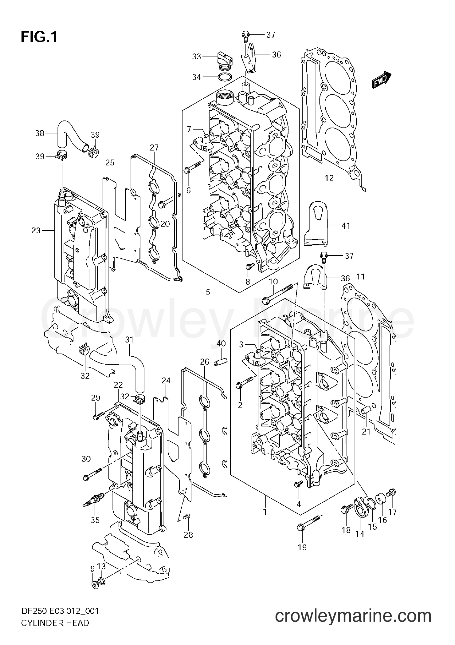 Suzuki Marine DF250 210001~ - CYLINDER HEAD