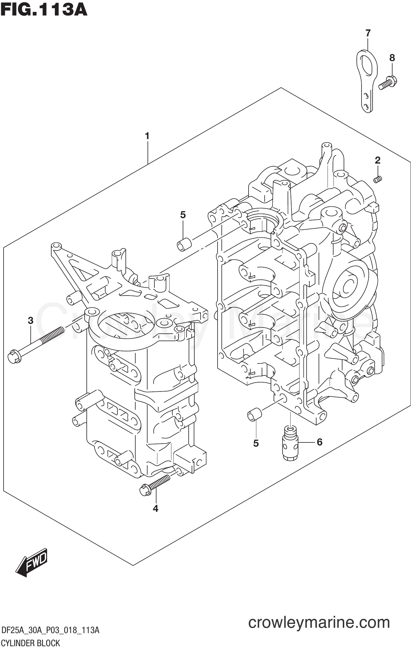 Suzuki Marine DF25ATH 810001~ - CYLINDER BLOCK