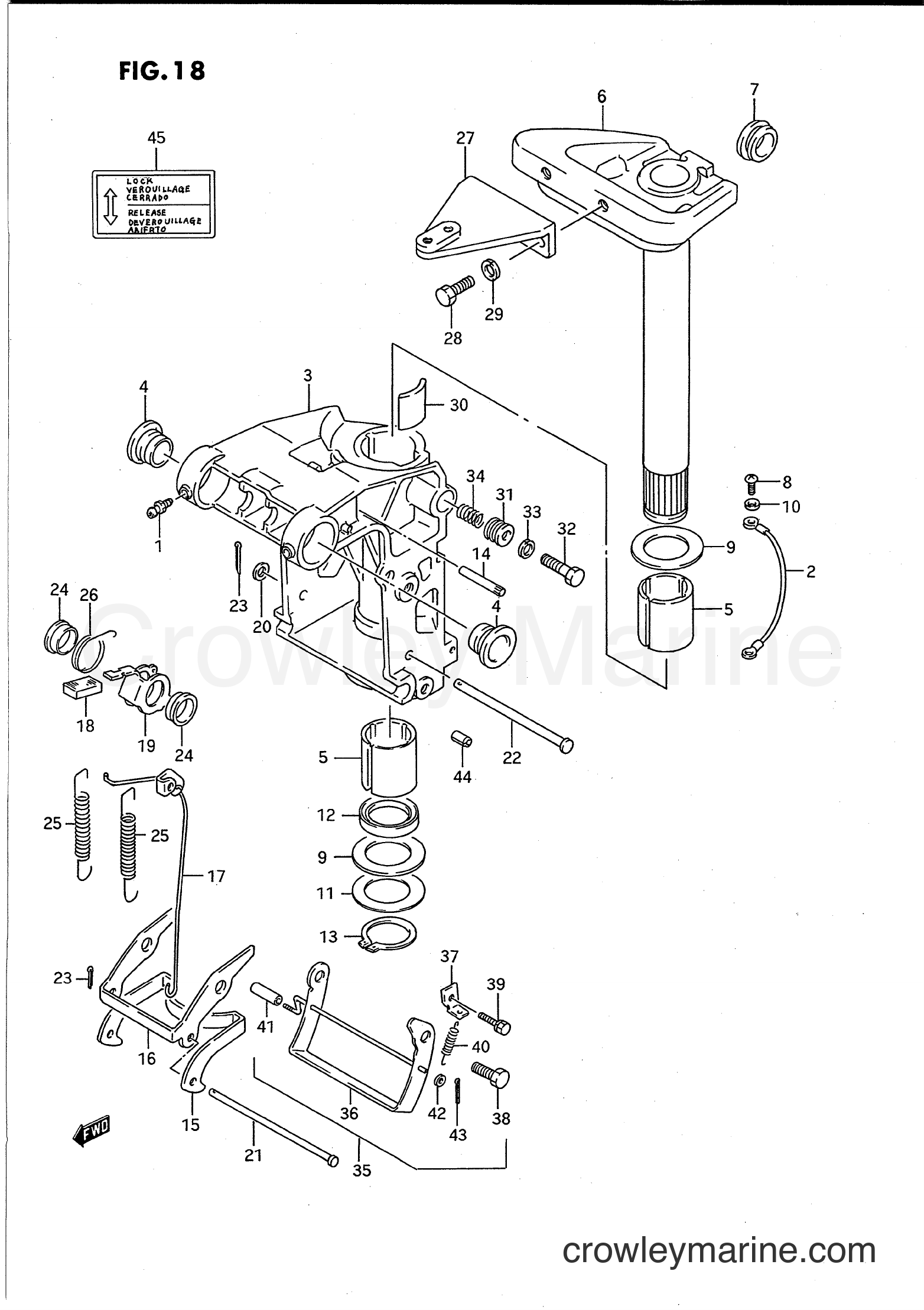 Suzuki Marine PU40 - SWIVEL BRACKET (MODEL:93,94)