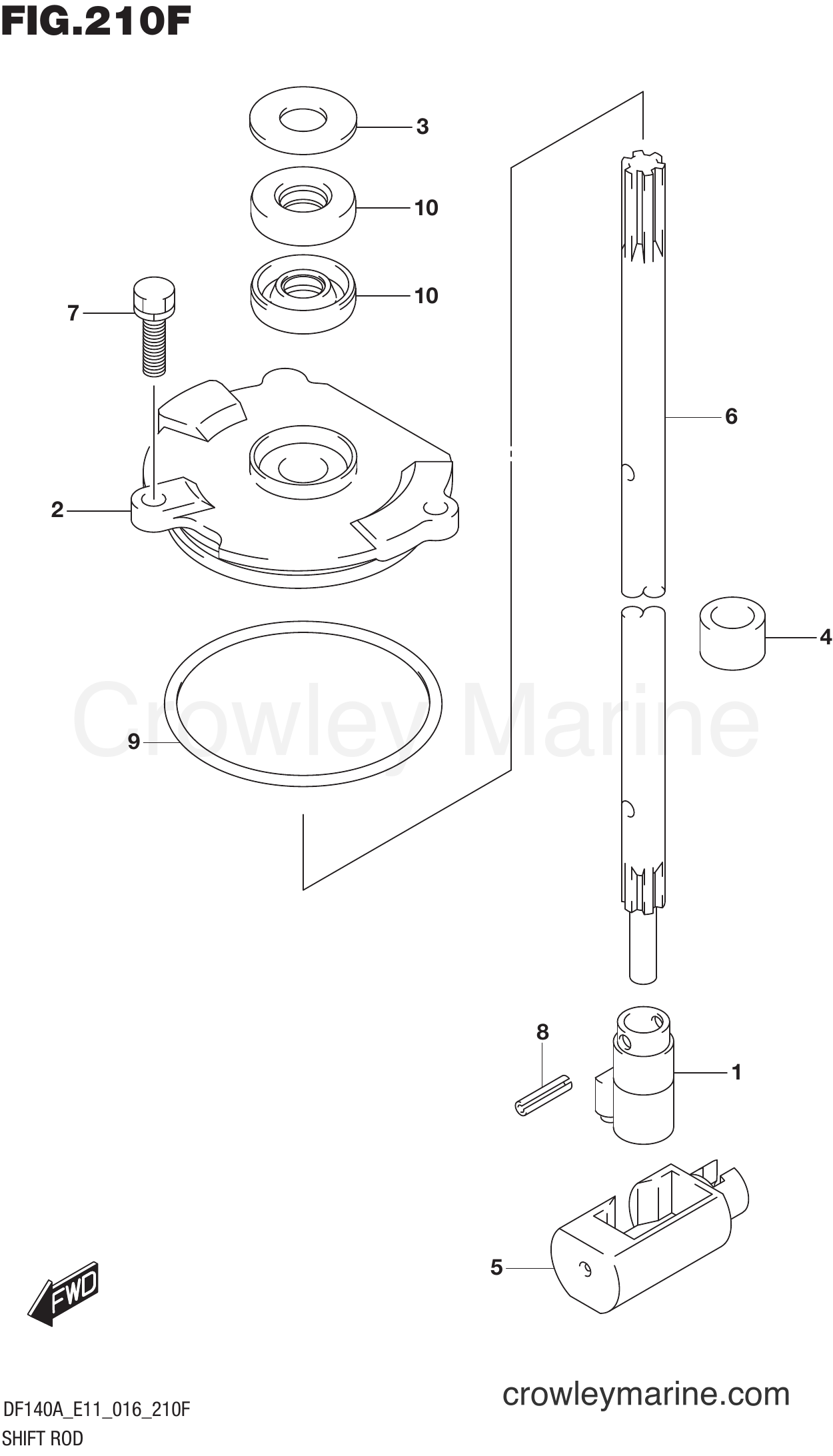 Suzuki Marine DF115AZ 610001~ - SHIFT ROD (DF140AT E11)