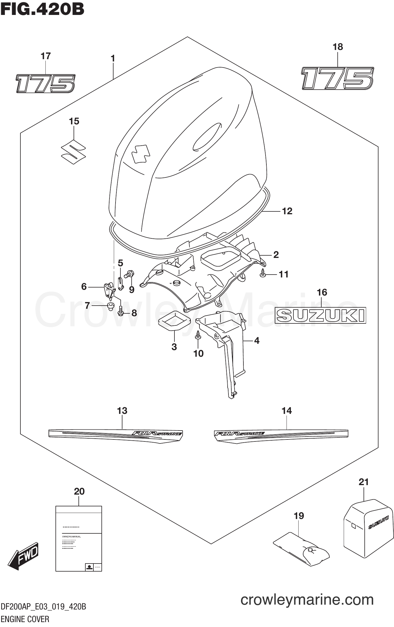 Suzuki Marine DF200AP 910001~ - ENGINE COVER (DF175AP)
