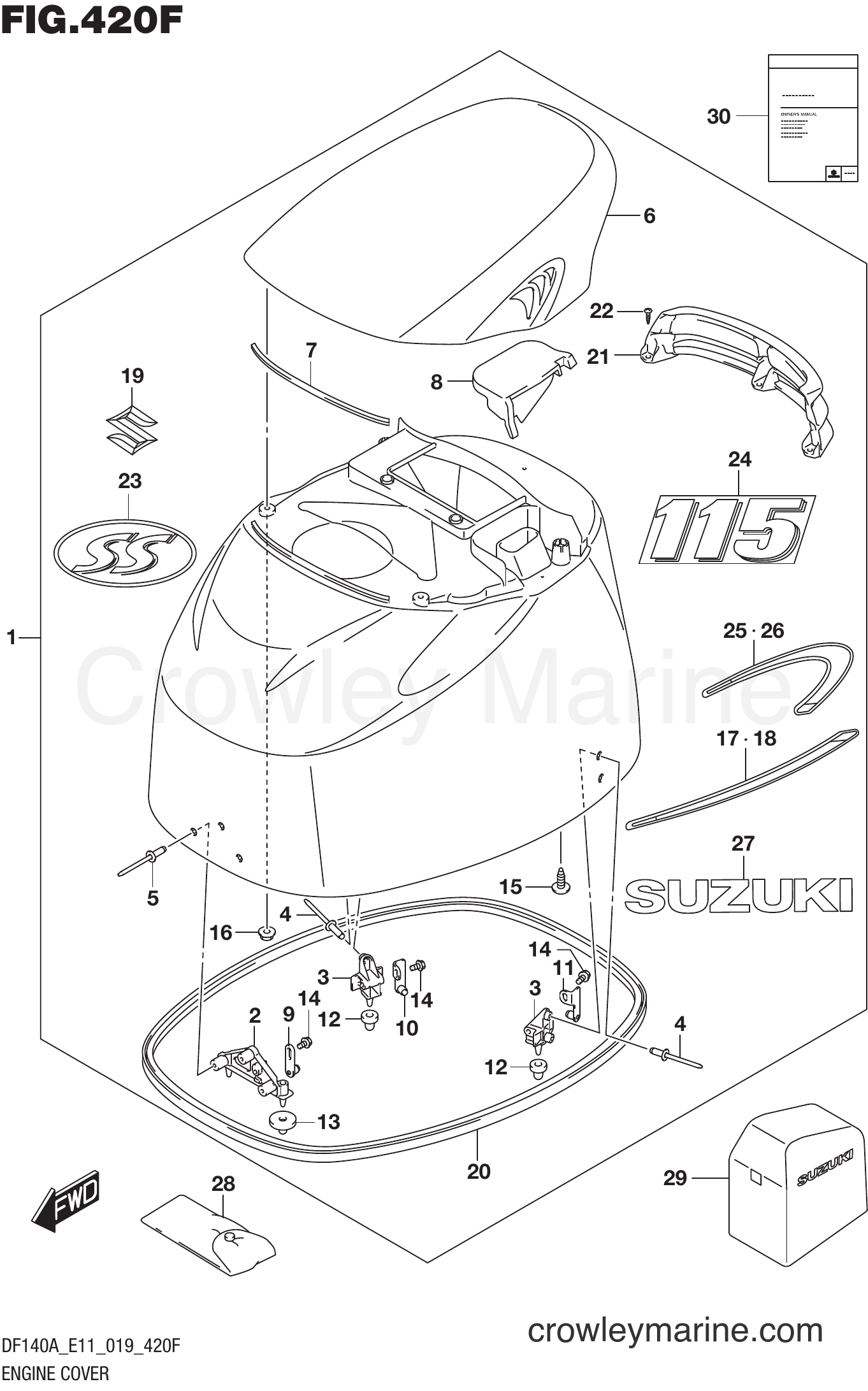 Suzuki Marine DF100AT 910001~ - ENGINE COVER (DF115AST)