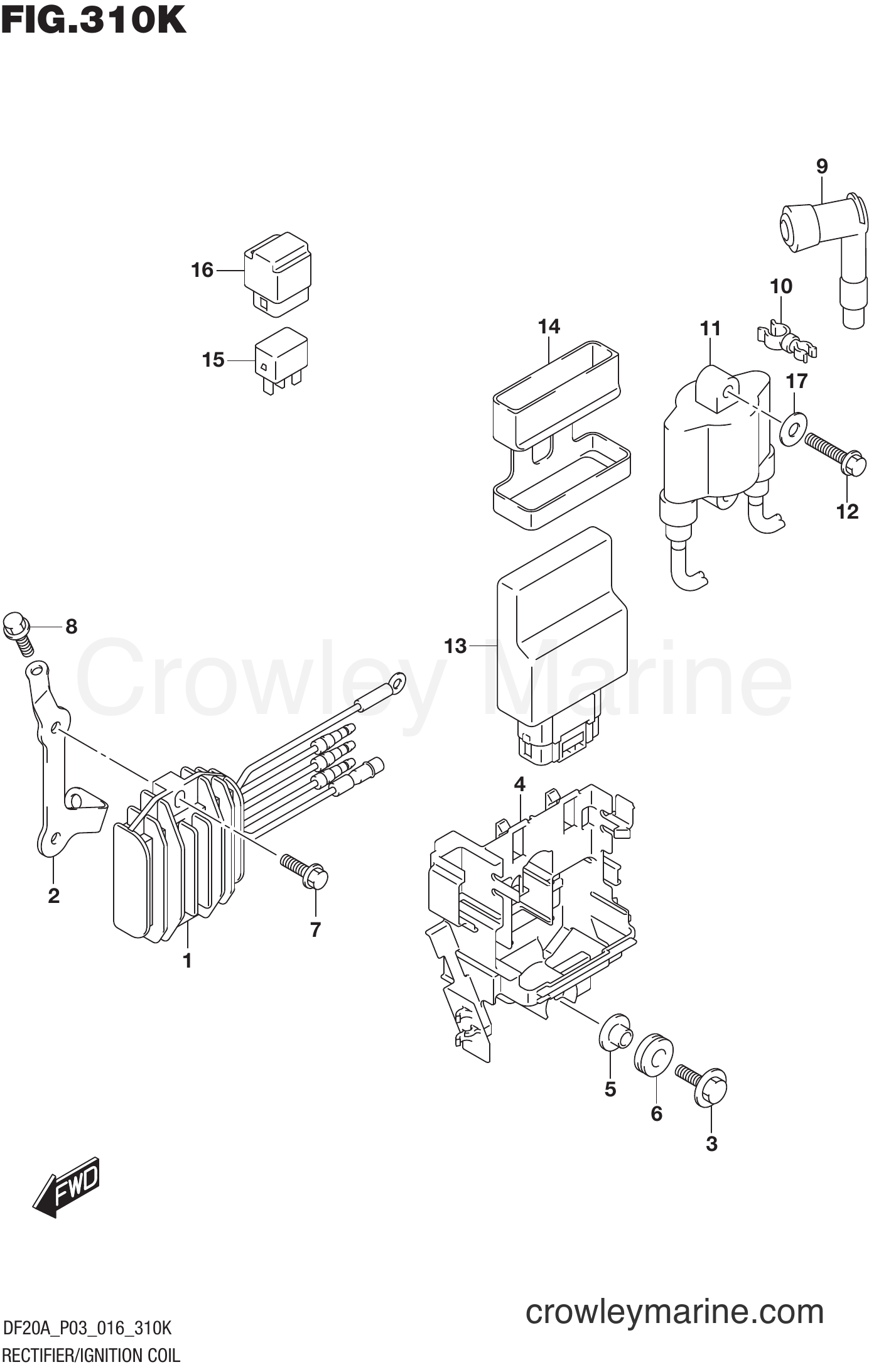 Suzuki Marine DF15A 610001~ - RECTIFIER/IGNITION COIL (DF20ATH P03)