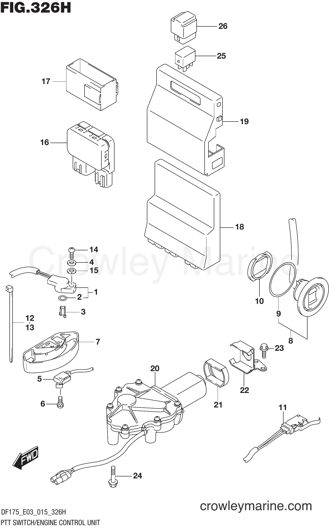 Suzuki Marine DF175T 51001~ - PTT SWITCH/ENGINE CONTROL UNIT (DF175ZG E03)