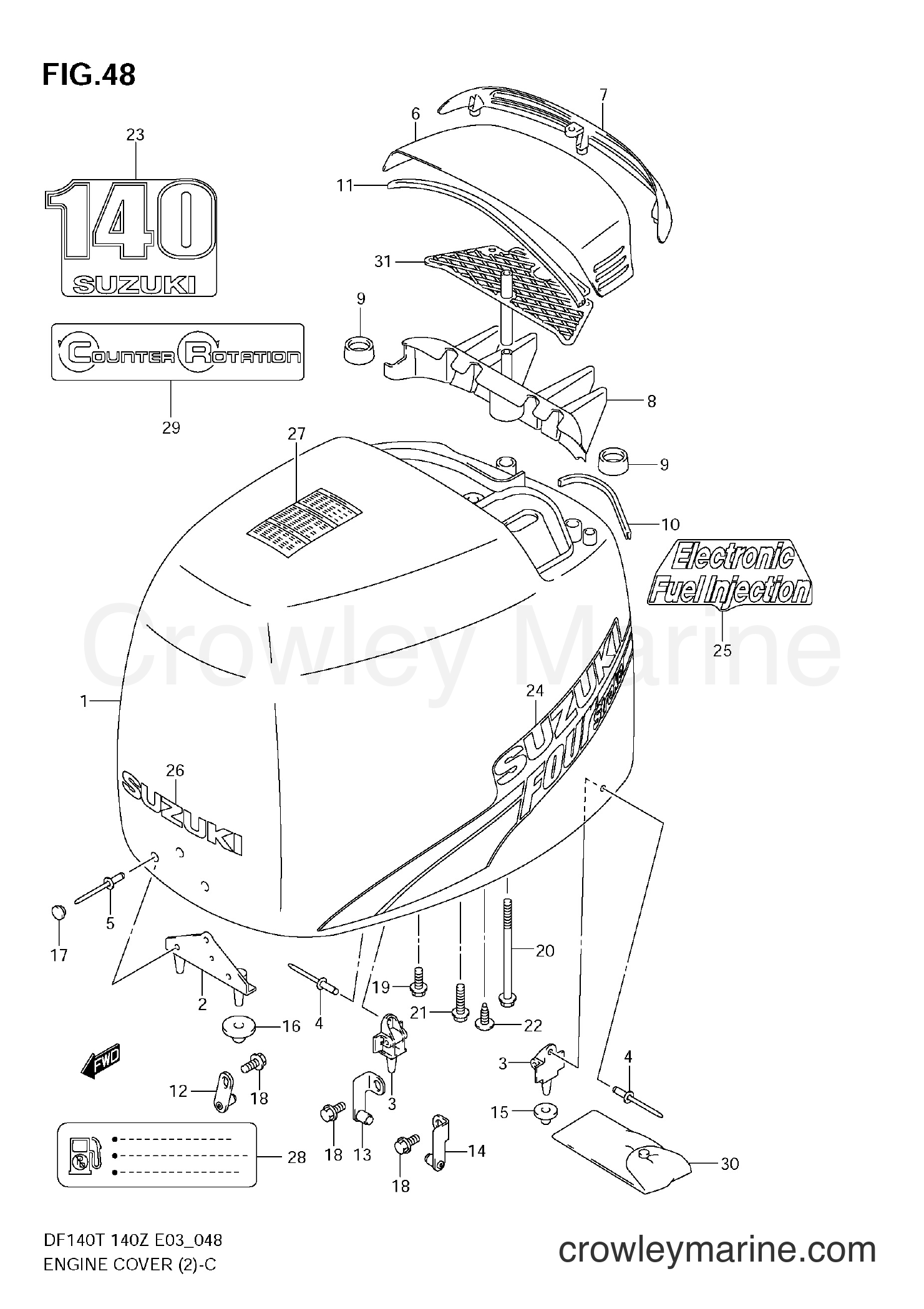 Suzuki Marine DF140T - ENGINE COVER (MODEL:03~09)