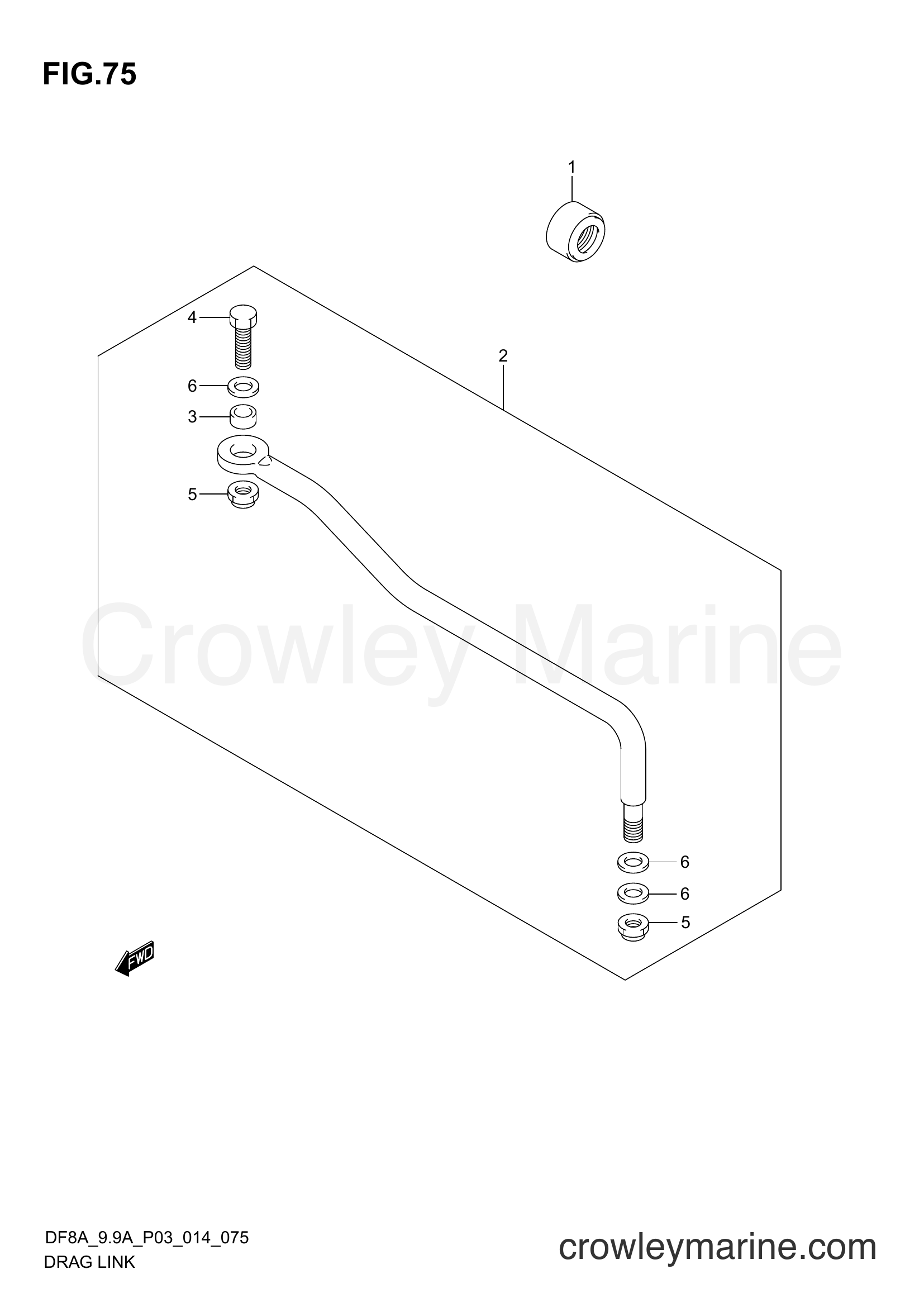 Suzuki Marine DF9.9A 410001~ - DRAG LINK (DF8AR P03)