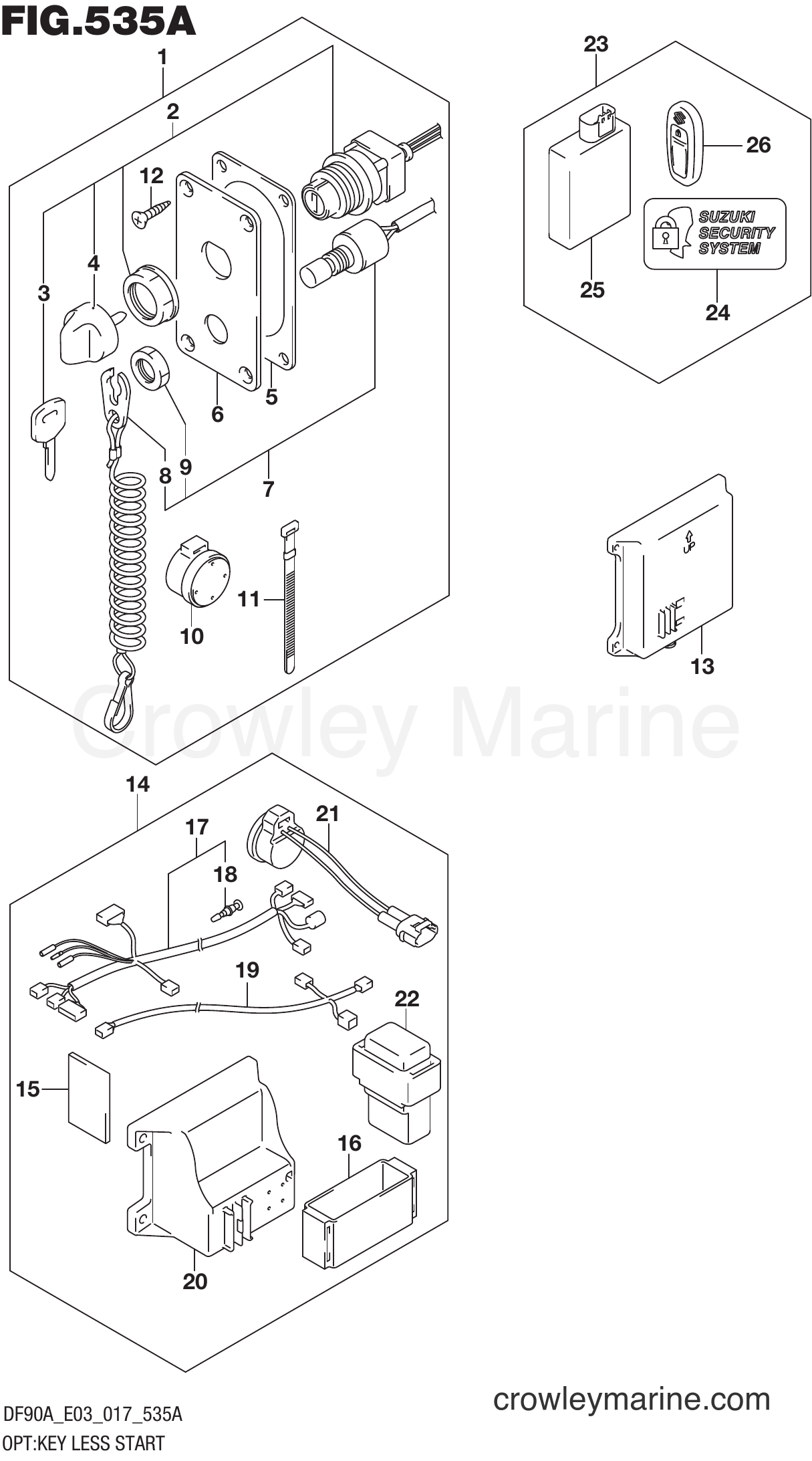 Suzuki Marine DF90A 710001~ - OPT:KEY LESS START