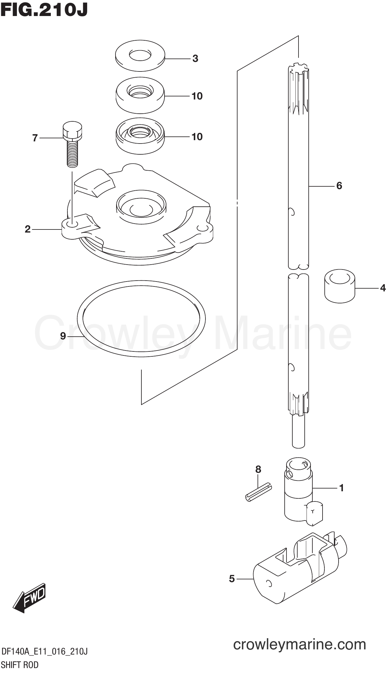 Suzuki Marine DF140AT 610001~ - SHIFT ROD (DF140AZ E40)