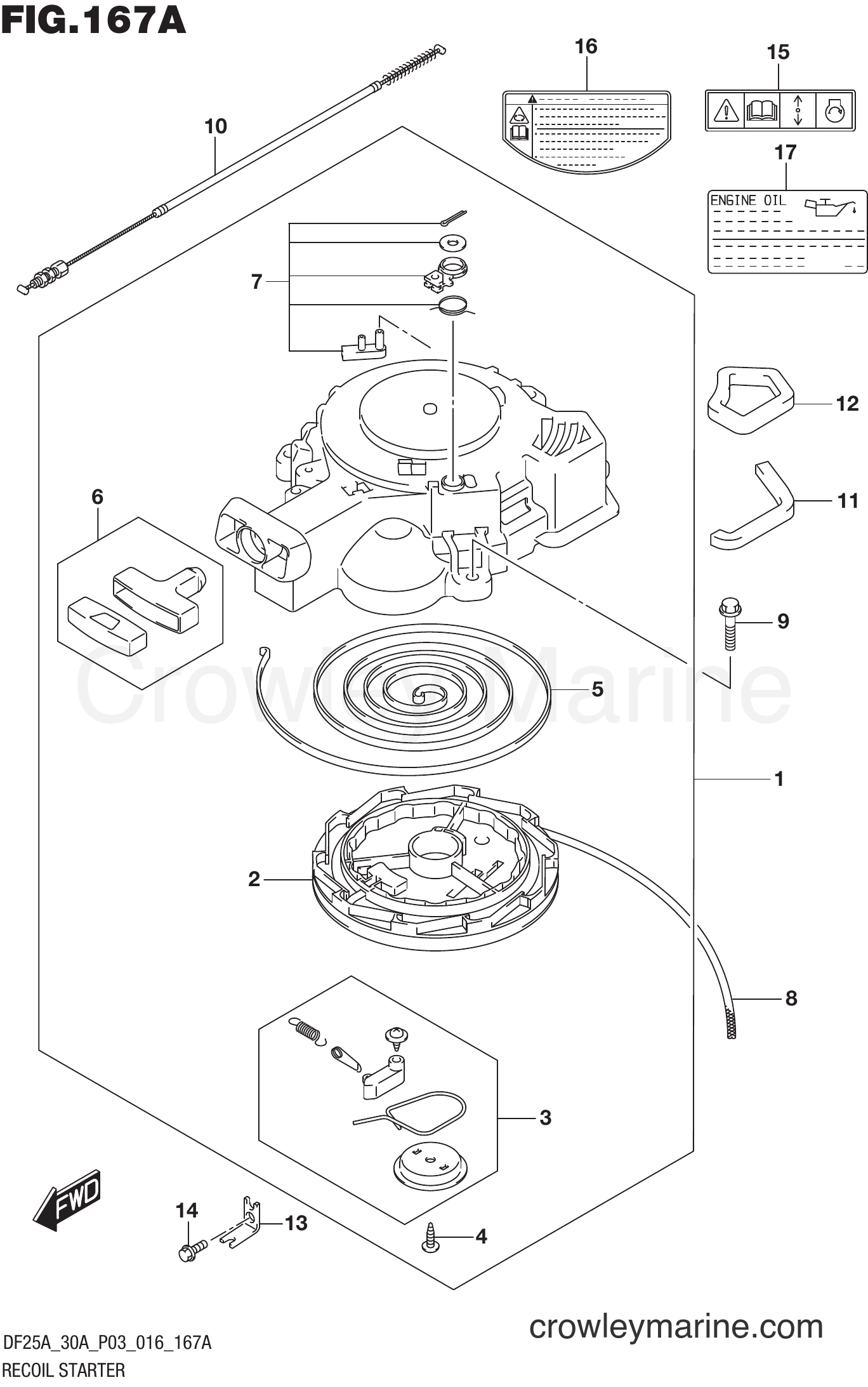 Suzuki Marine DF30A 610001~ - RECOIL STARTER