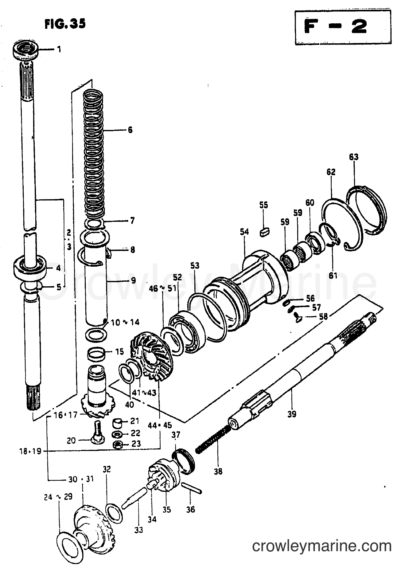Suzuki Marine DT50T - TRANSMISSION (MODEL G)