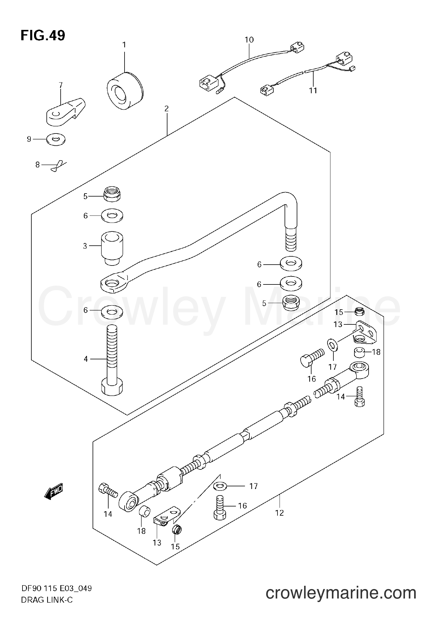 2002 Four-Stroke Outboard 115 - DF115 - DRAG LINK