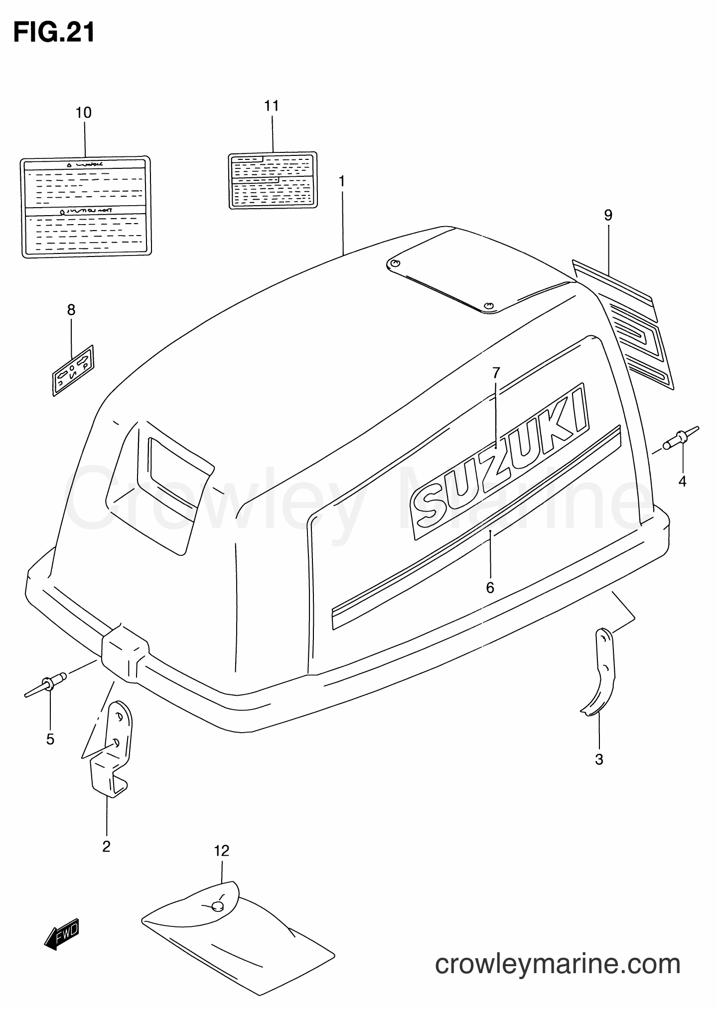 Suzuki Marine DT6 - ENGINE COVER (MODEL:95~97)