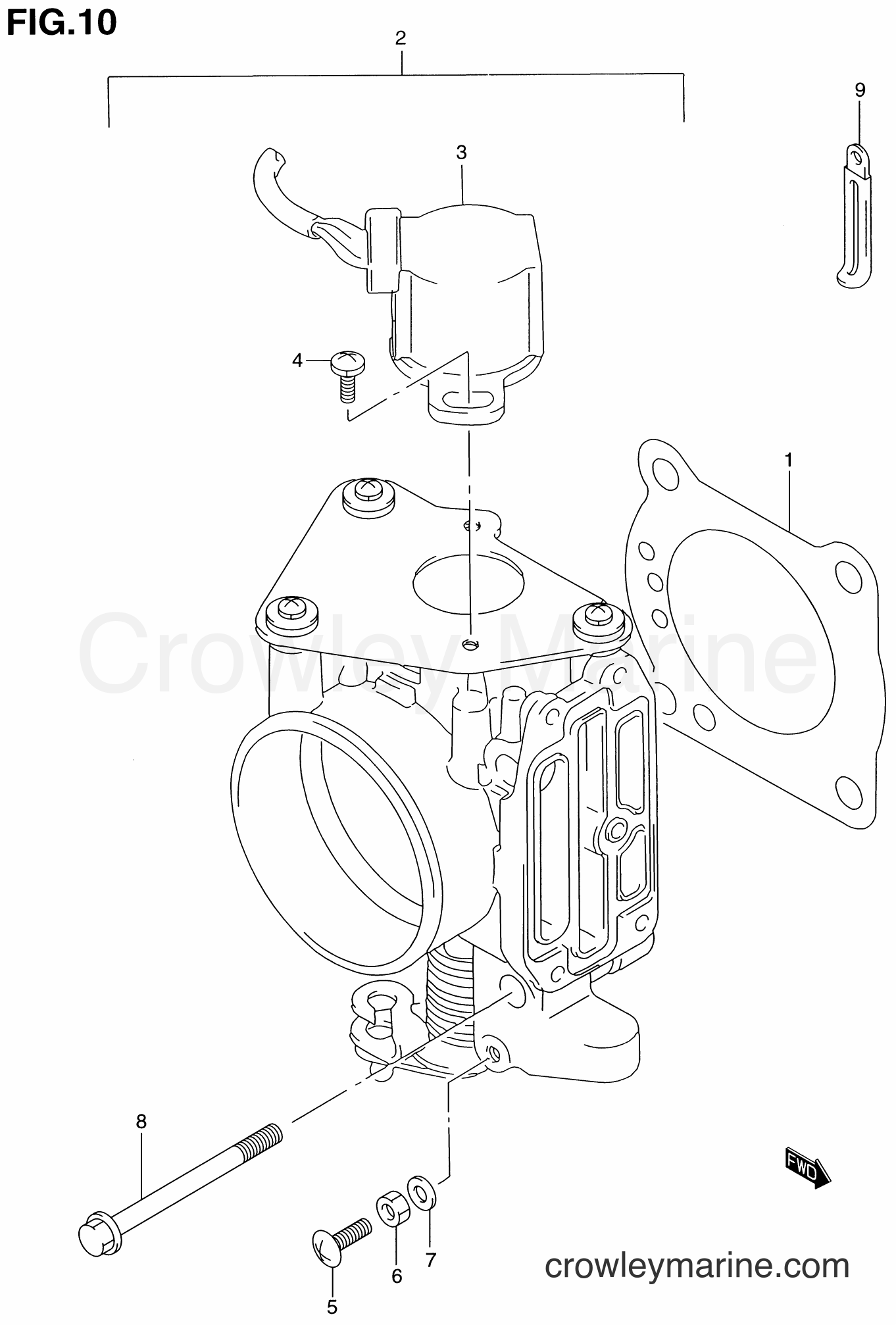 2001 Two-Stroke Outboard 115 - DT115 - THROTTLE BODY (DT115S/140EFI)