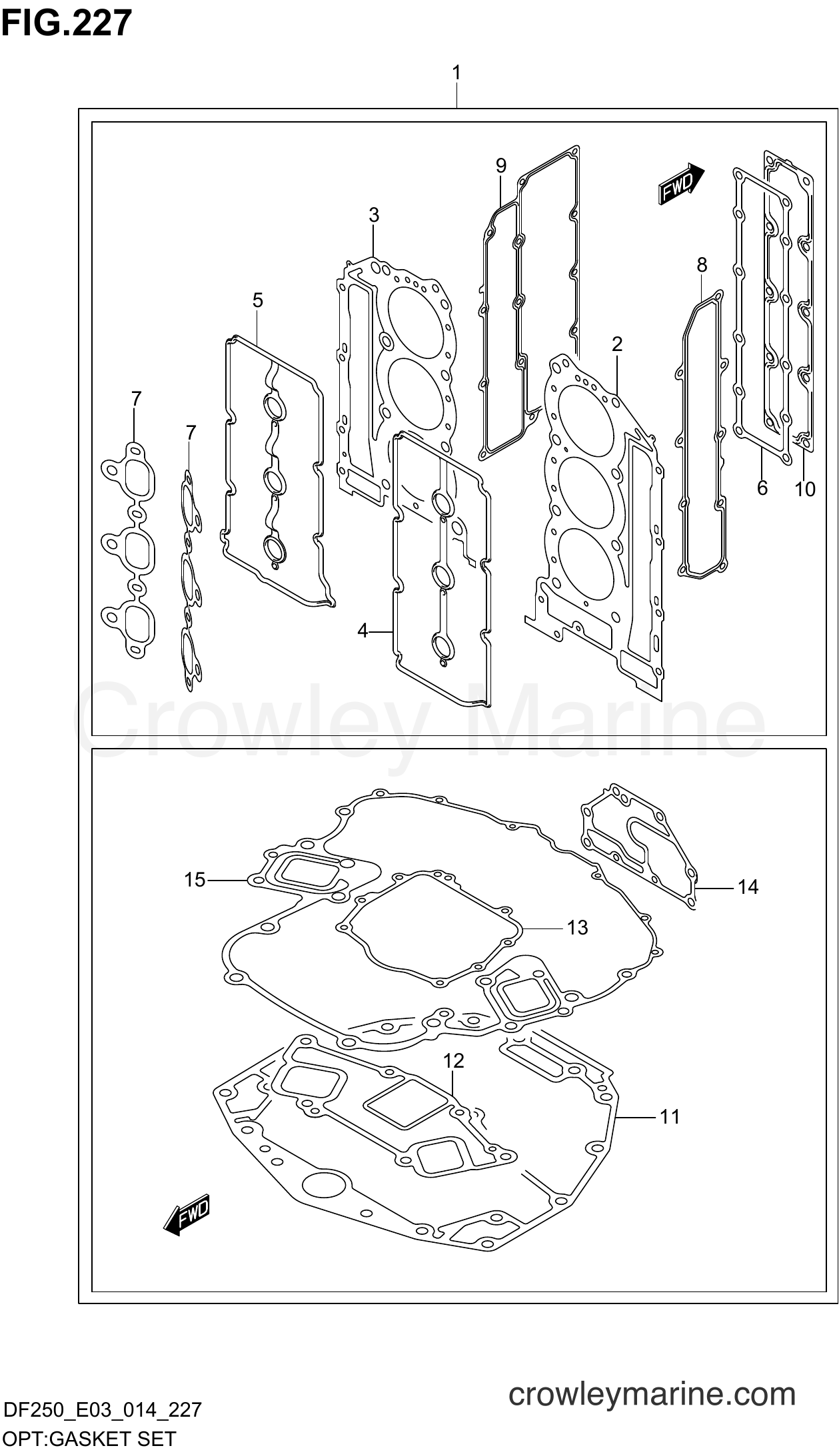Suzuki Marine DF200 410001~ - OPT:GASKET SET (DF250T E03)