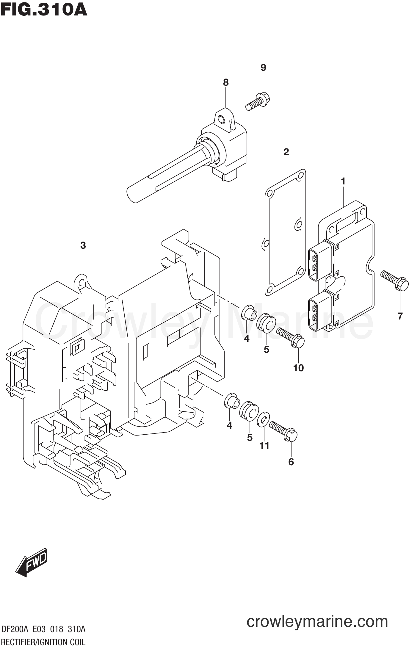 Suzuki Marine DF200AT 810001~ - RECTIFIER/IGNITION COIL