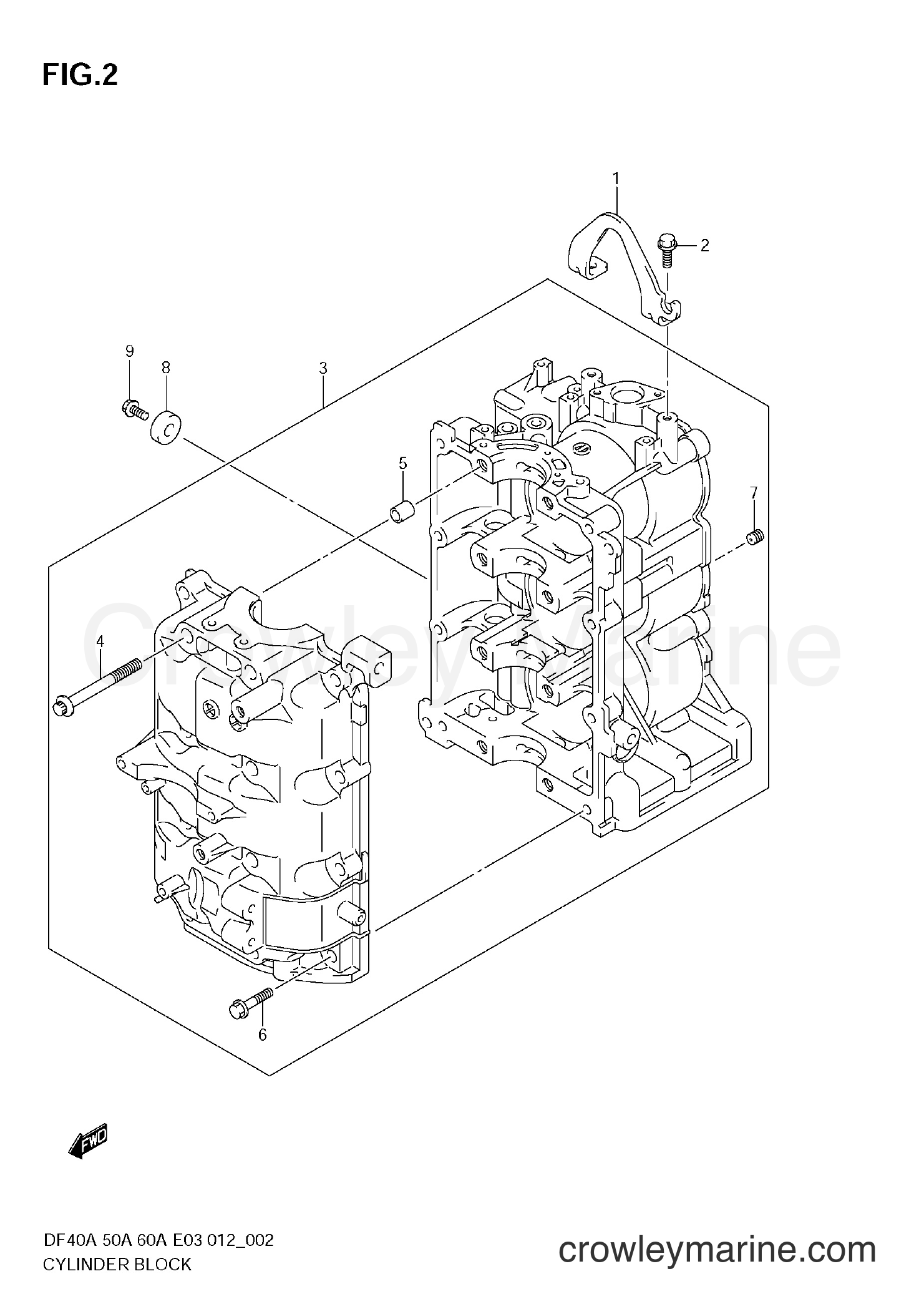 Suzuki Marine DF60A 210001~ - CYLINDER BLOCK