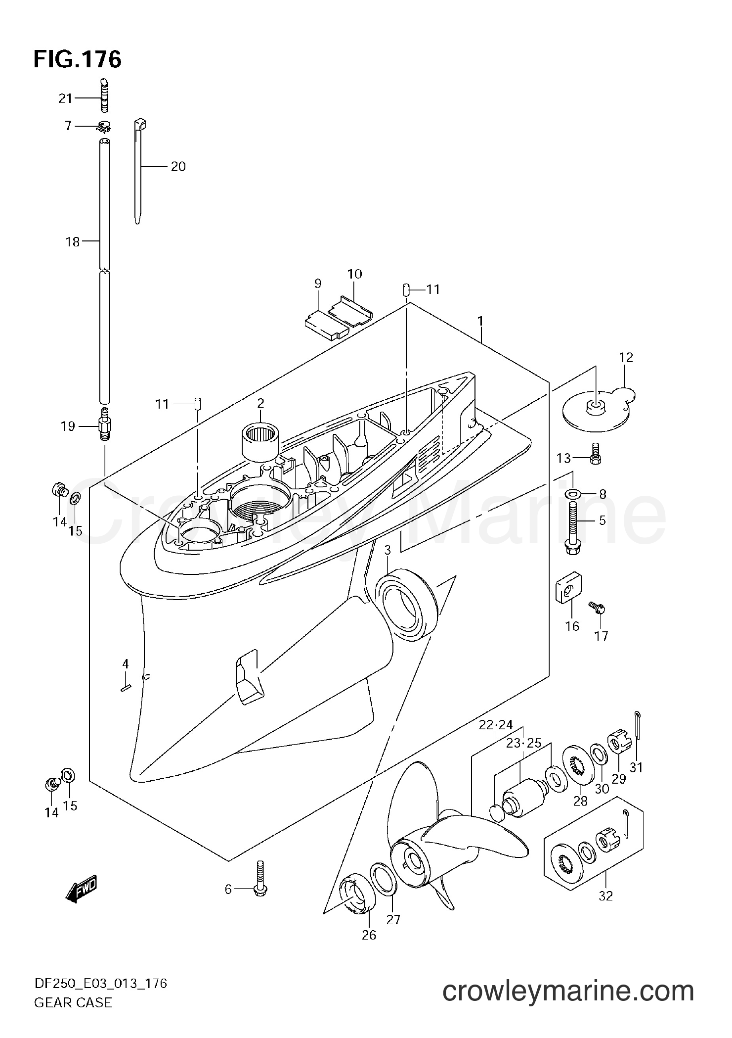 Suzuki Marine DF200 310001~ - GEAR CASE (DF250ST)