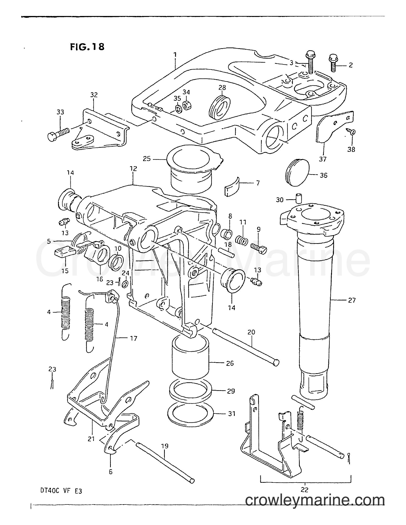 Suzuki Marine DT40 - SWIVEL BRACKET