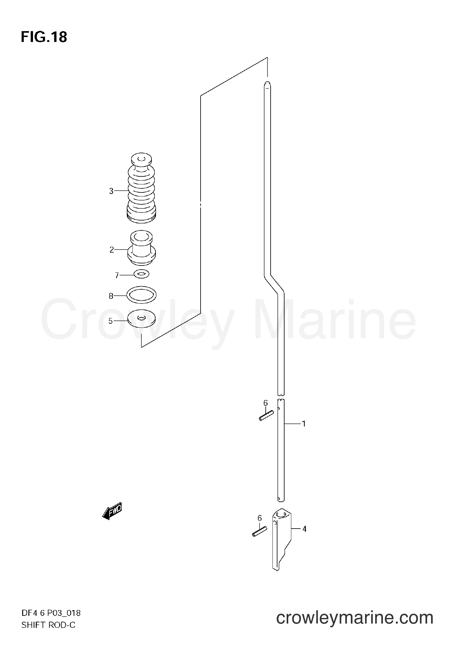 Suzuki Marine DF4 - SHIFT ROD