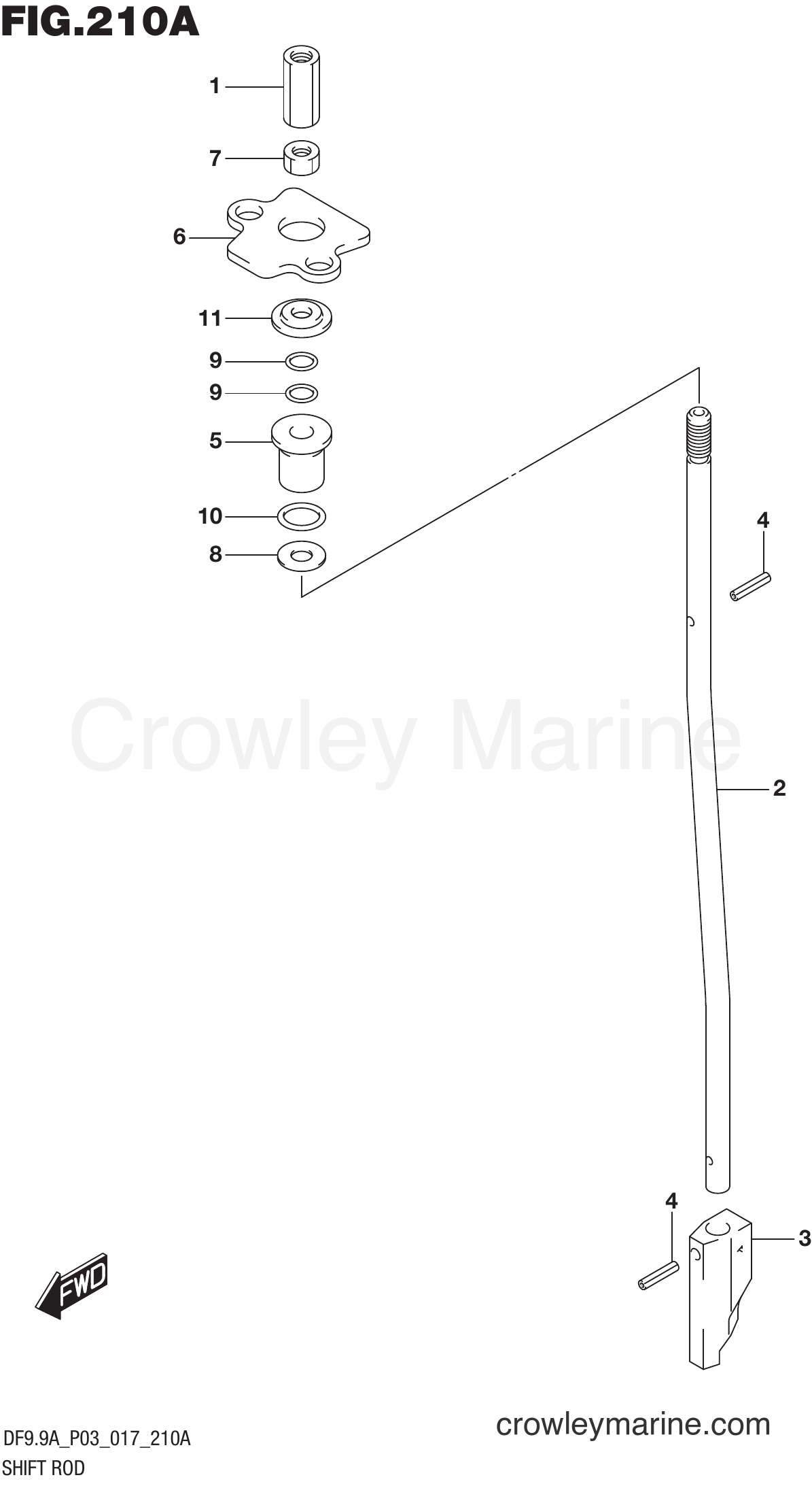 Suzuki Marine DF9.9AR 710001~ - SHIFT ROD