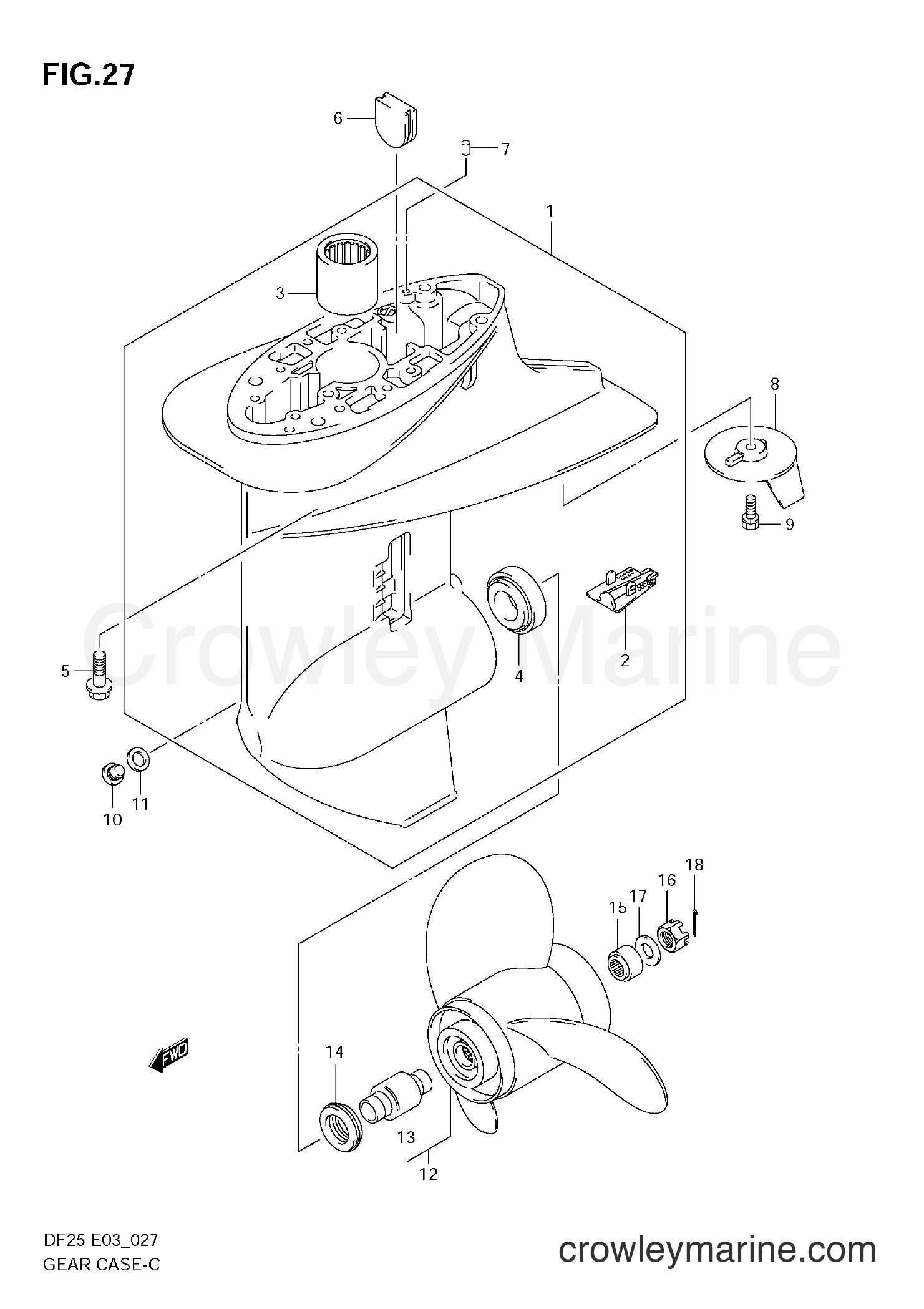 Suzuki Marine DF25 - GEAR CASE