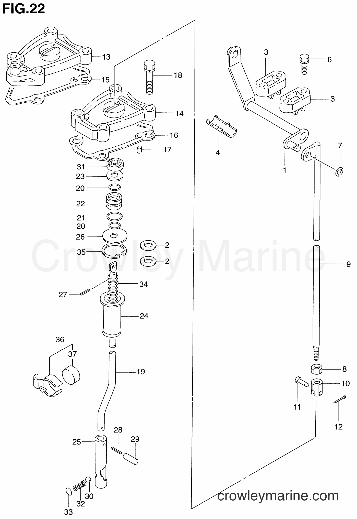 1986 Two-Stroke Outboard 115 - DT115 - CLUTCH