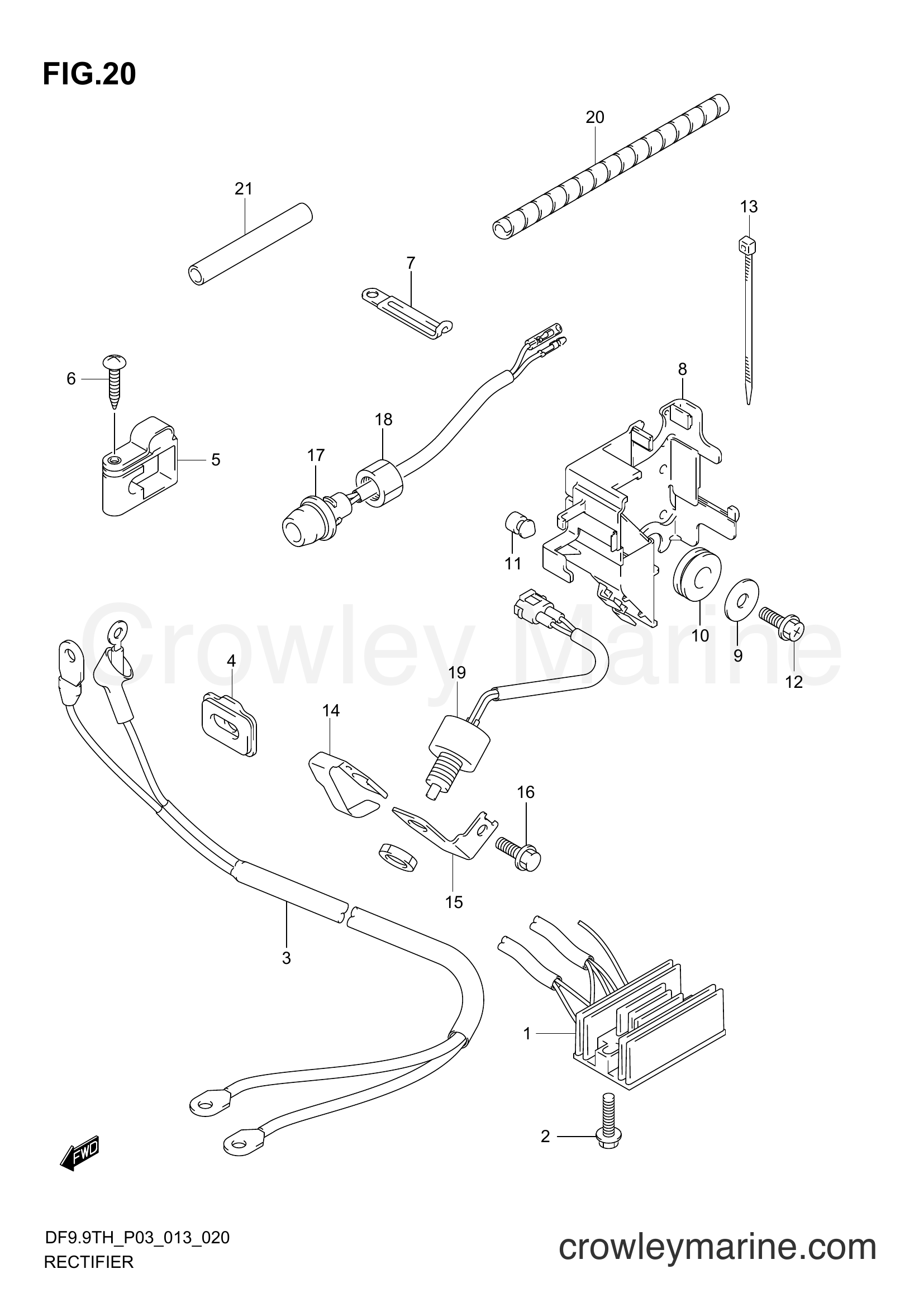 Suzuki Marine DF9.9TH 00993F-310001~ - RECTIFIER