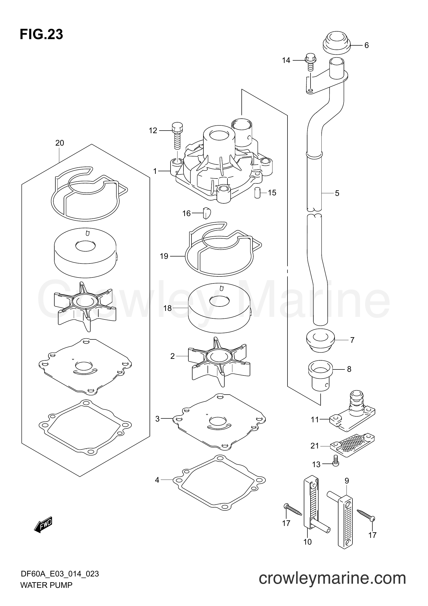 Suzuki Marine DF60A 410001~ - WATER PUMP (DF60AVT E03)