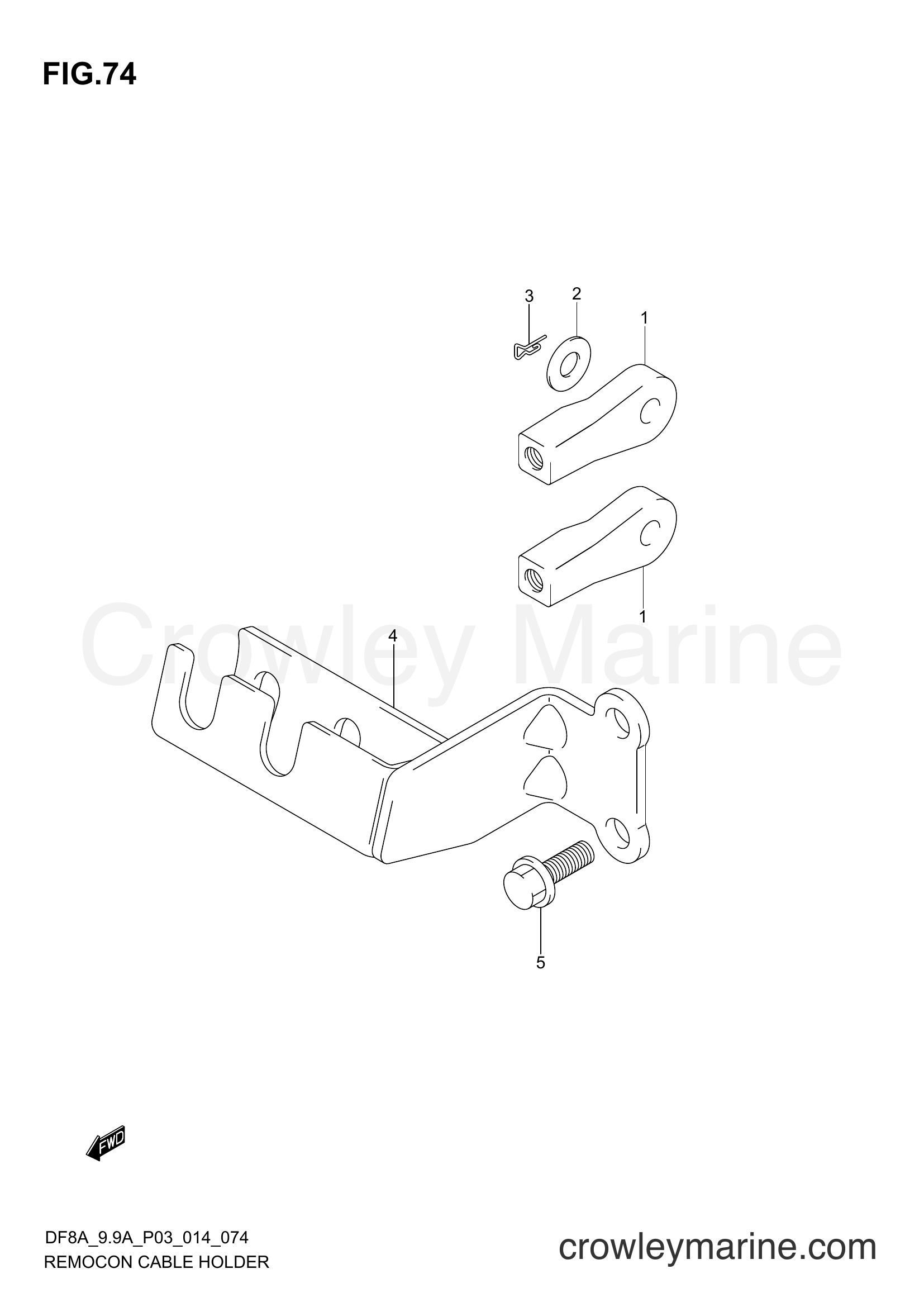 Suzuki Marine DF8A 410001~ - REMOCON CABLE HOLDER (DF9,9AR P03)