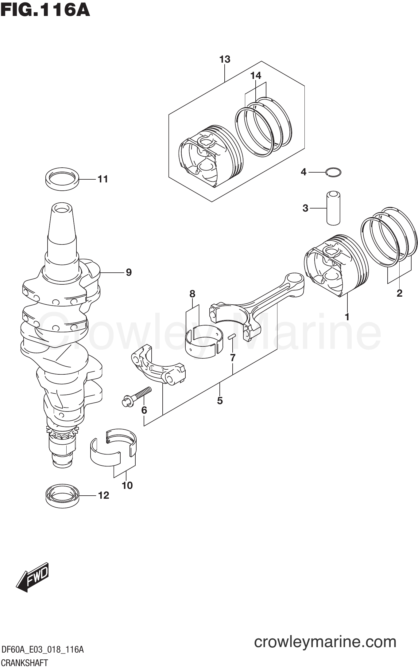 Suzuki Marine DF50A 810001~ - CRANKSHAFT